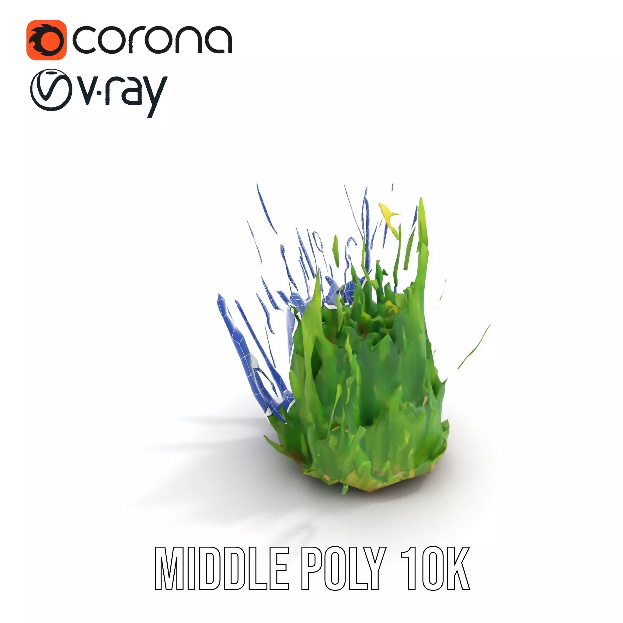 Vibrant Grass Cluster model pack Low-poly 3D model_25