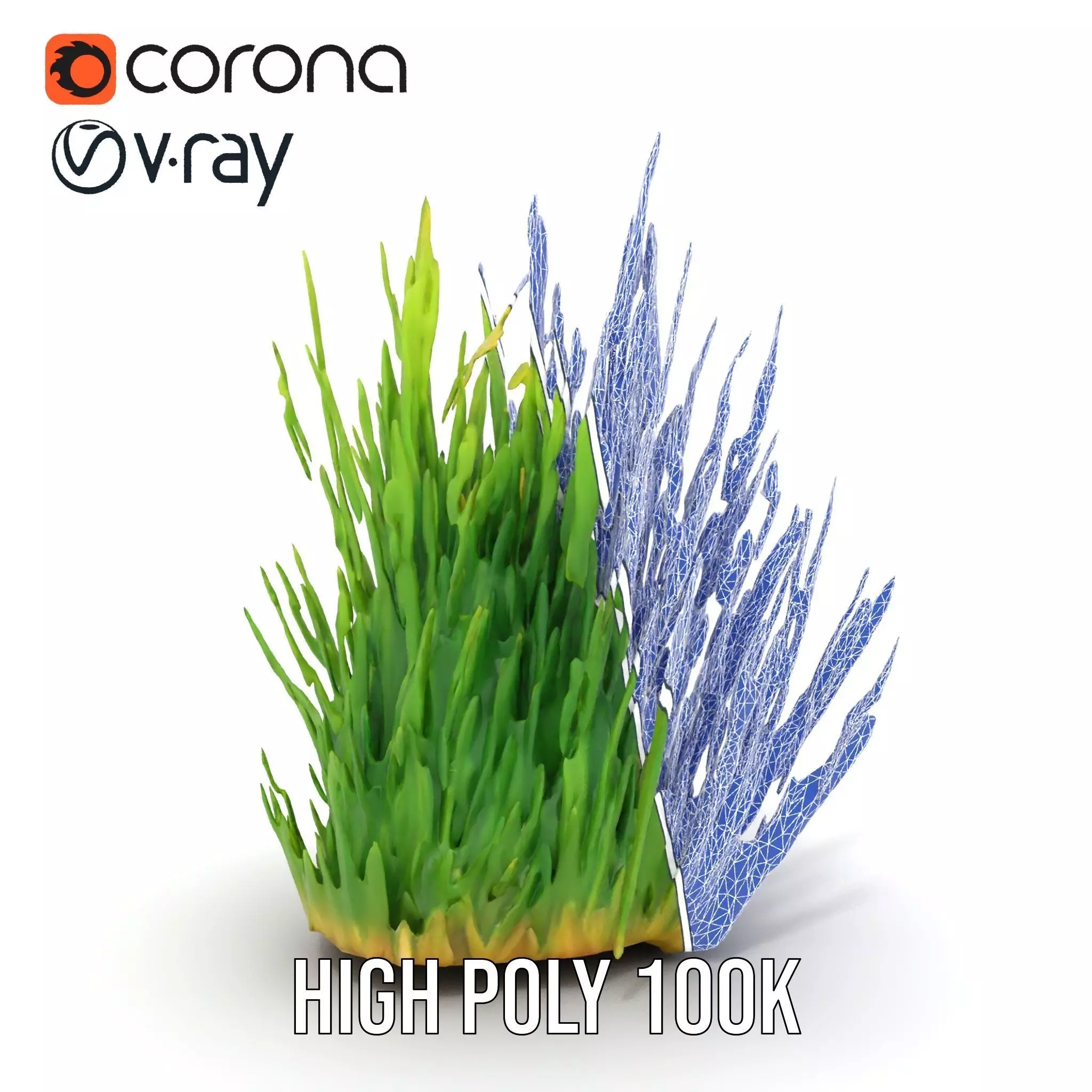 Vibrant Grass Cluster model pack Low-poly 3D model_32