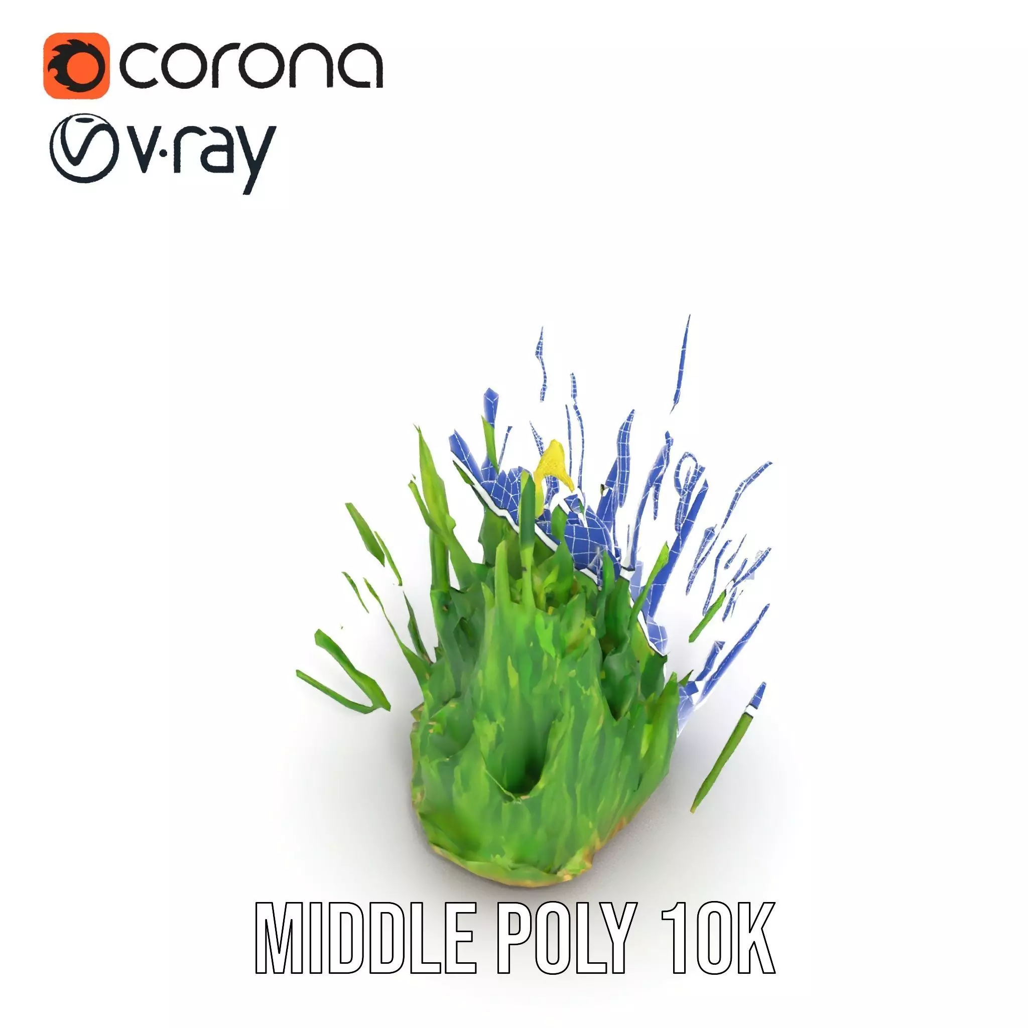 Vibrant Grass Cluster model pack Low-poly 3D model_22