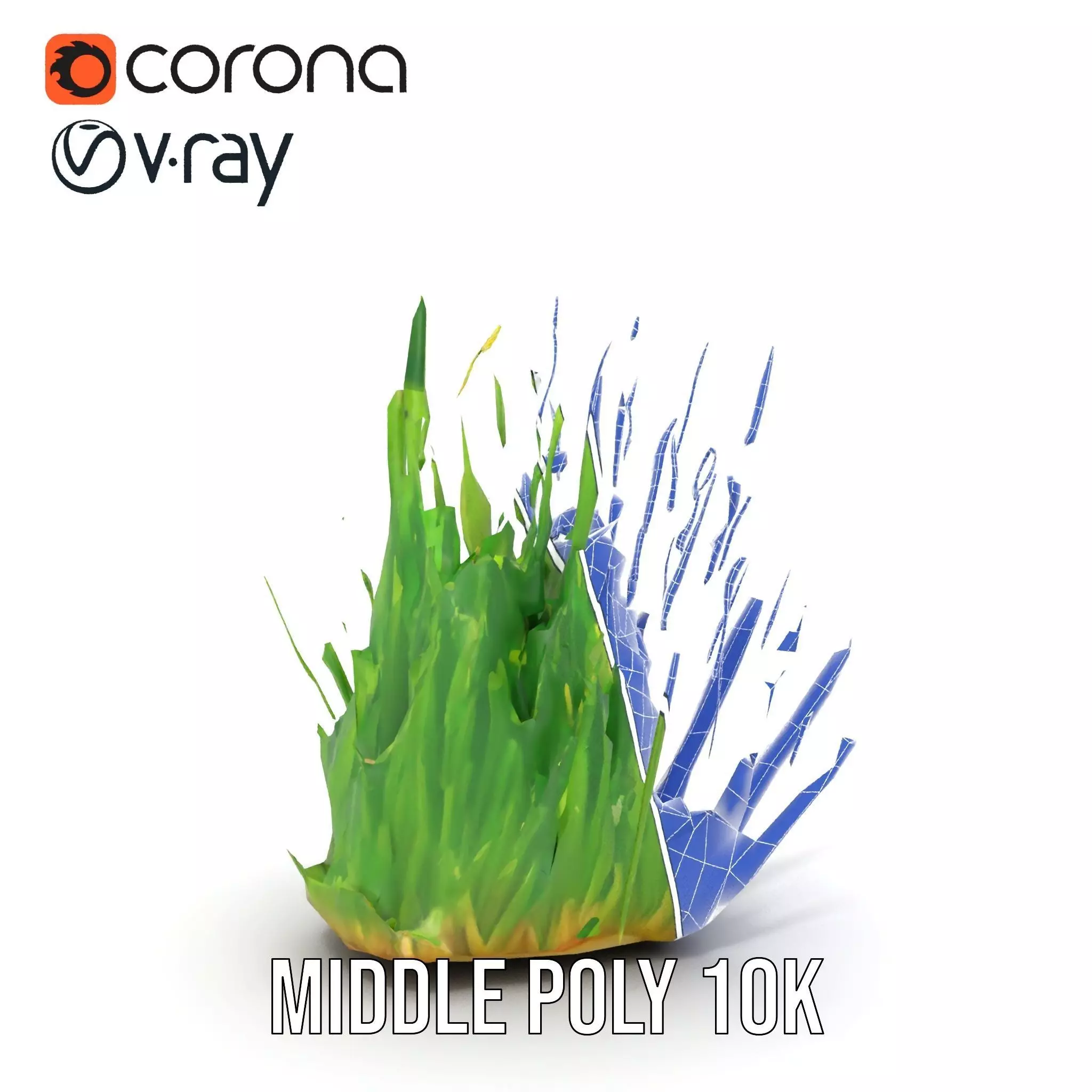 Vibrant Grass Cluster model pack Low-poly 3D model_31