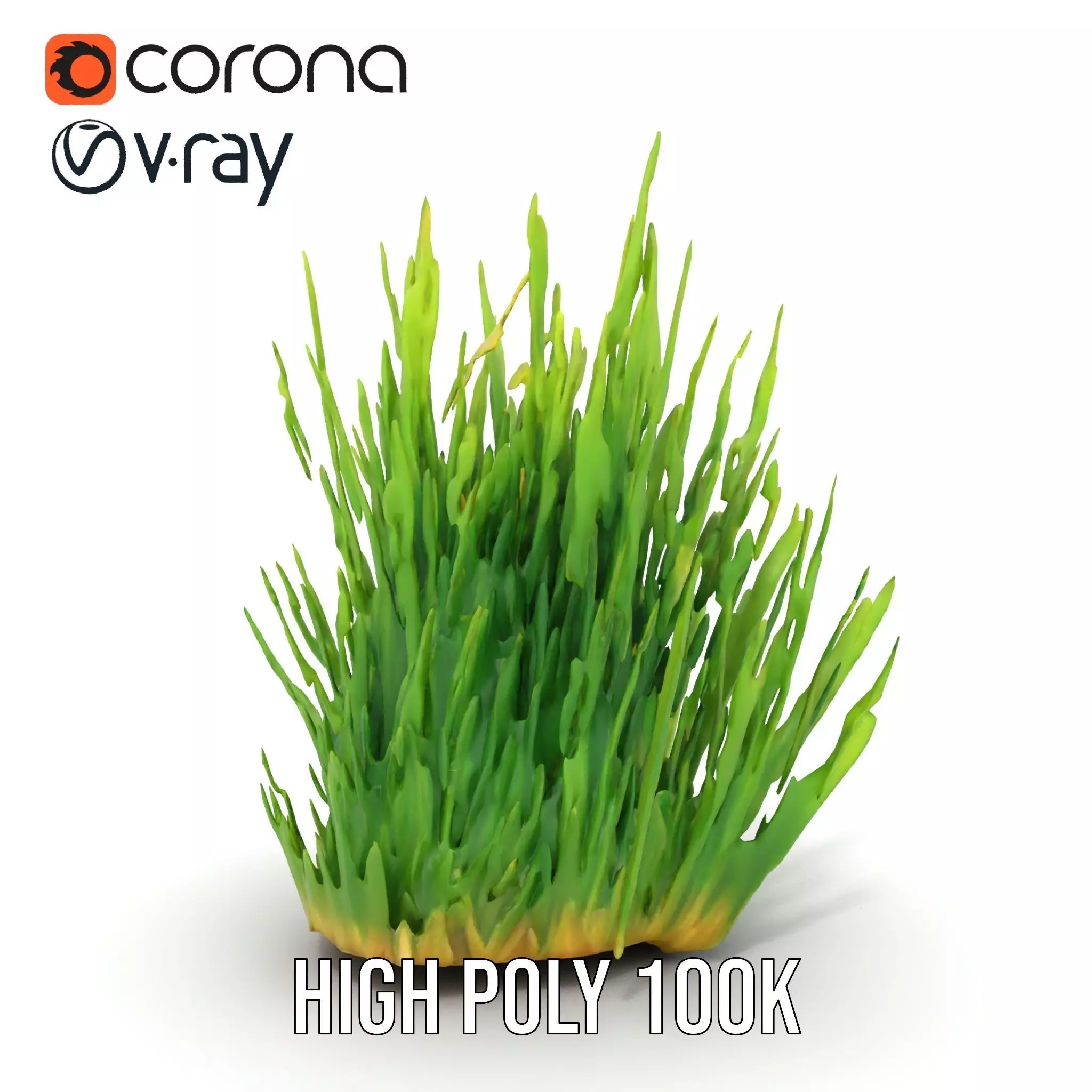 Vibrant Grass Cluster model pack Low-poly 3D model_7