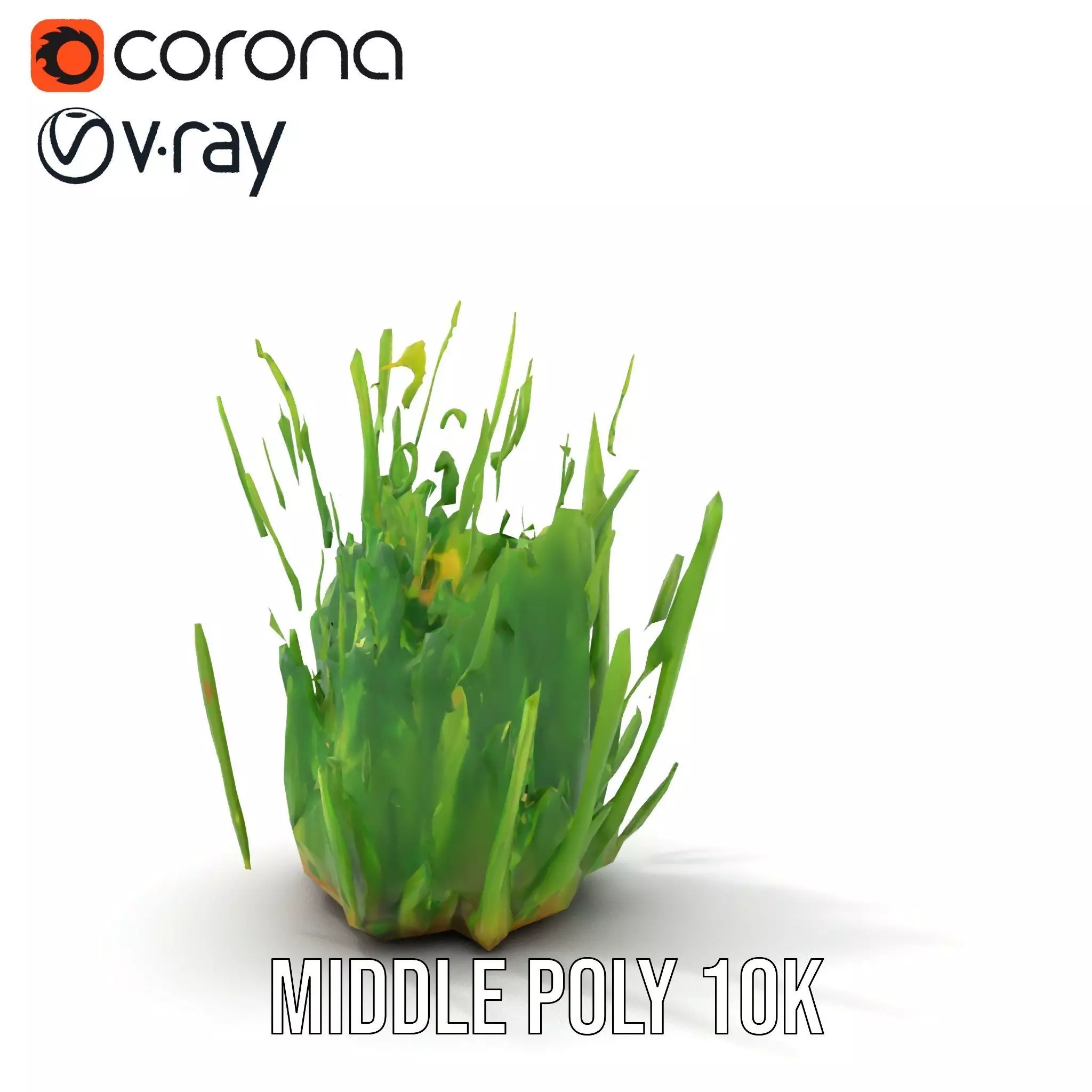 Vibrant Grass Cluster model pack Low-poly 3D model_13