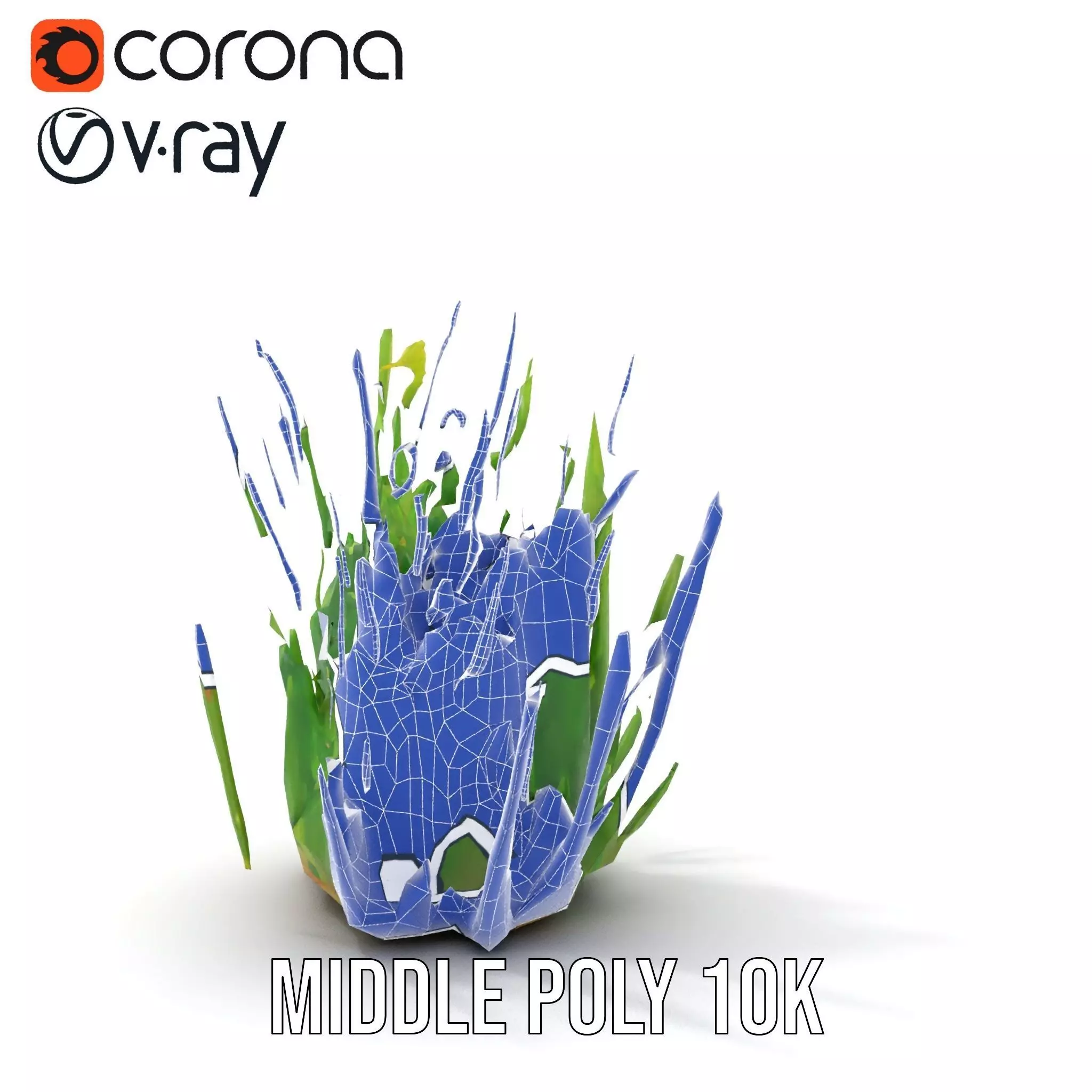 Vibrant Grass Cluster model pack Low-poly 3D model_28