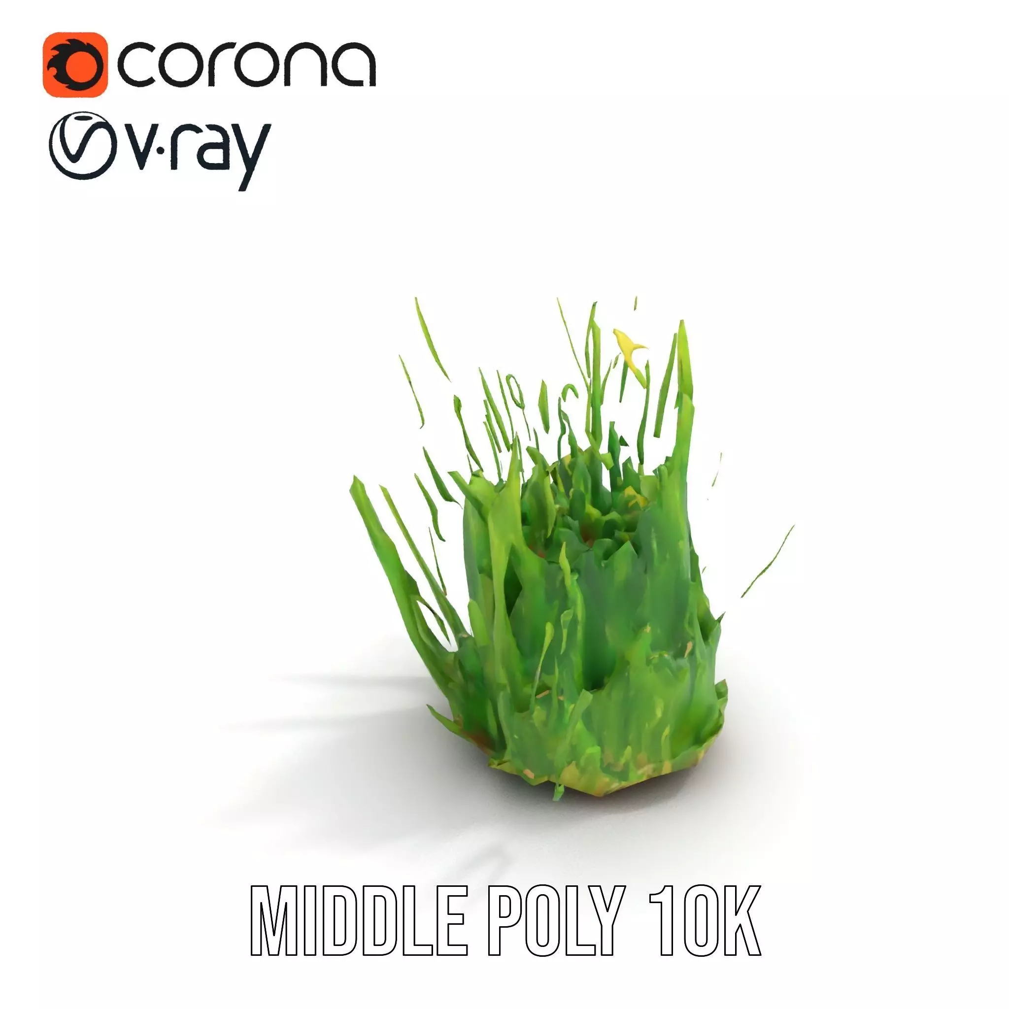 Vibrant Grass Cluster model pack Low-poly 3D model_18