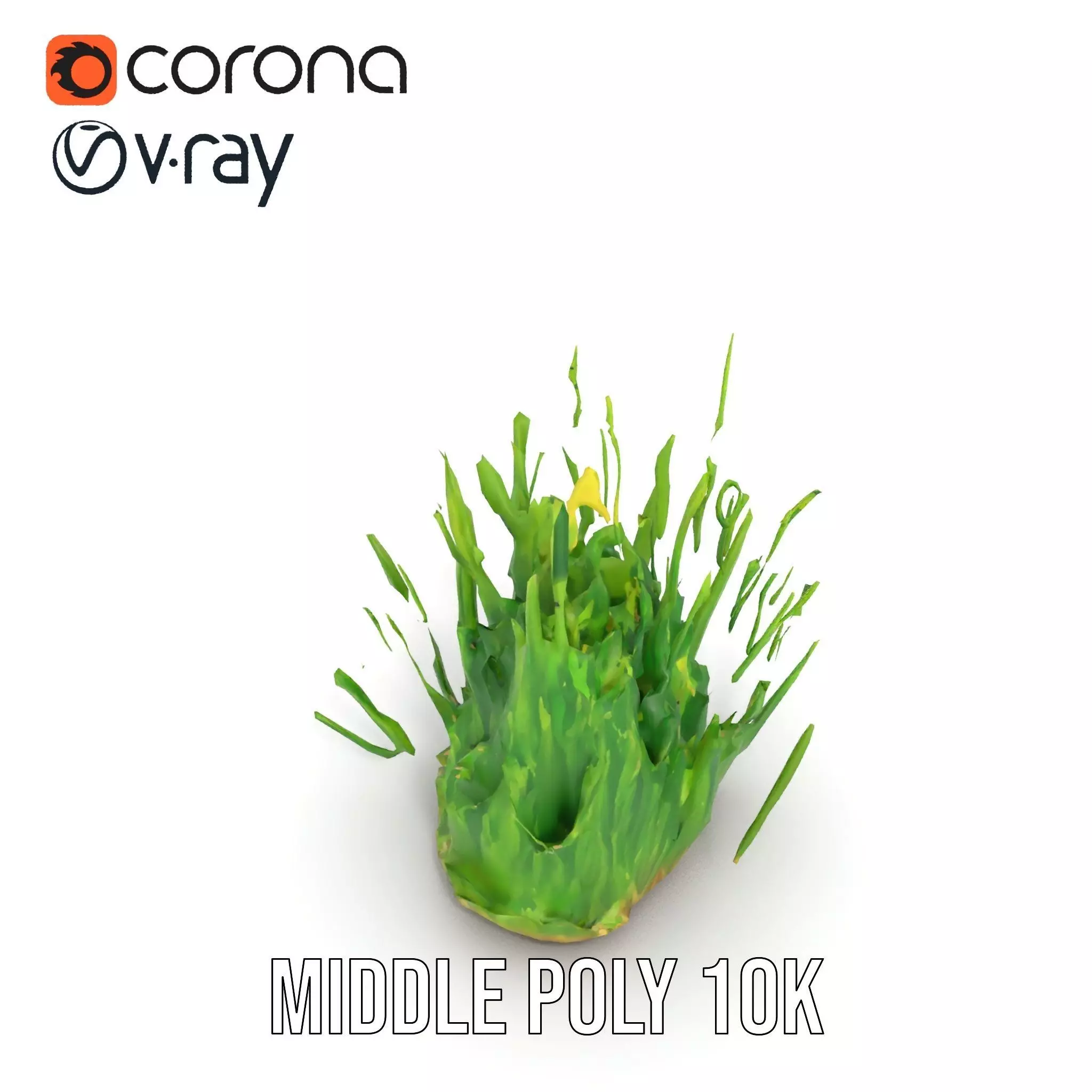 Vibrant Grass Cluster model pack Low-poly 3D model_20