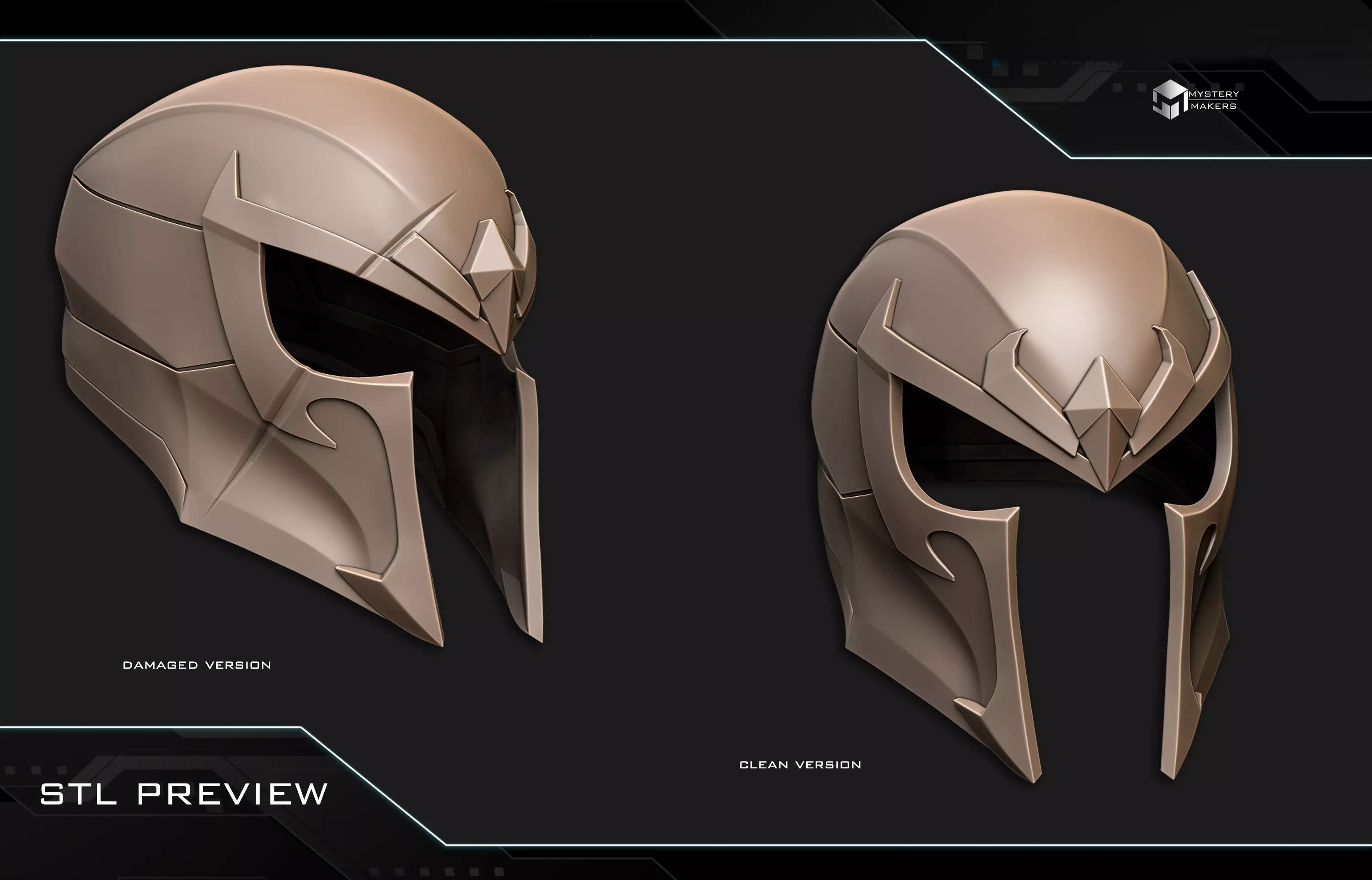 Magneto helmet 3D print model_1