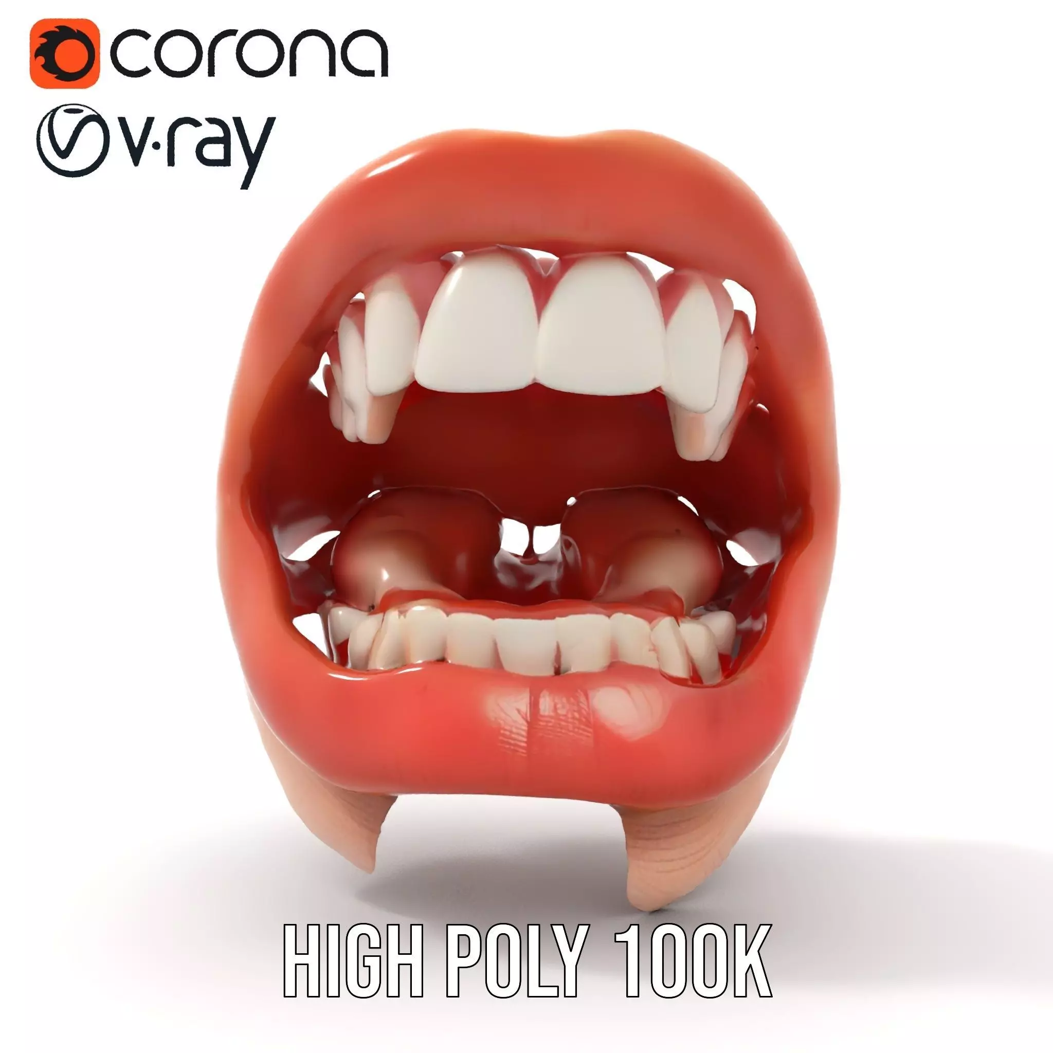 Realistic Human Mouth model pack Low-poly 3D model_27