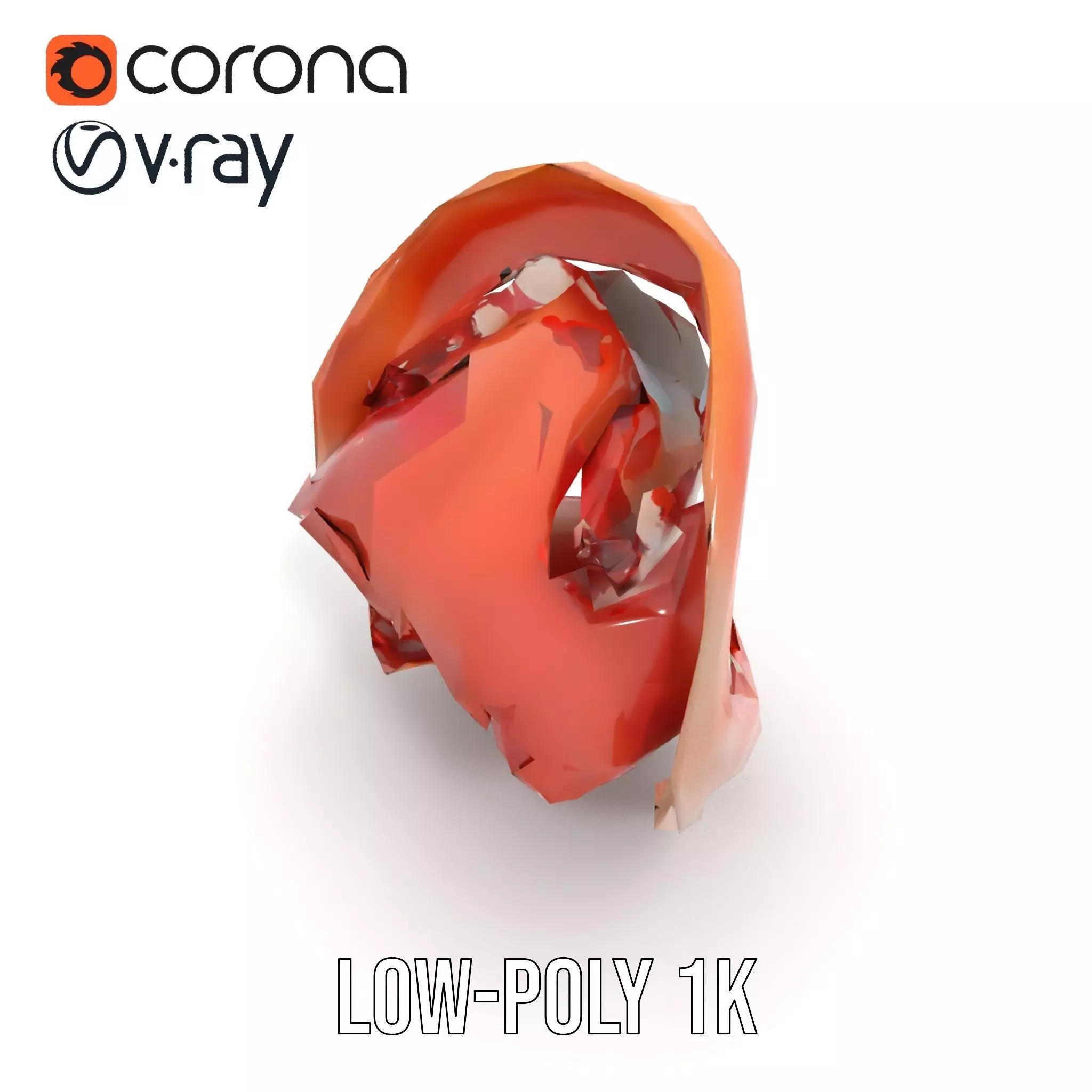 Realistic Human Mouth model pack Low-poly 3D model_15