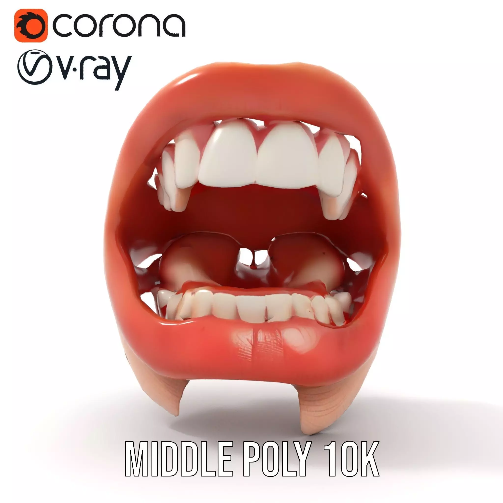 Realistic Human Mouth model pack Low-poly 3D model_6