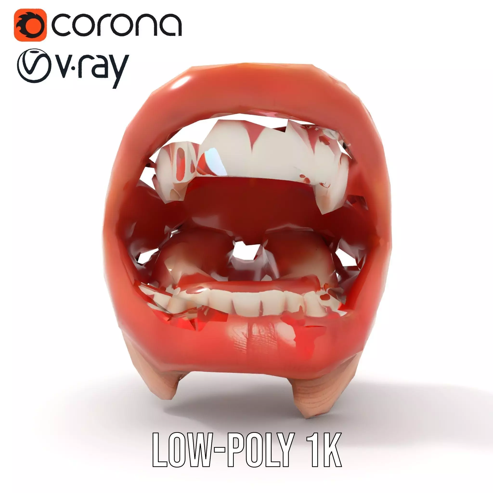 Realistic Human Mouth model pack Low-poly 3D model_23