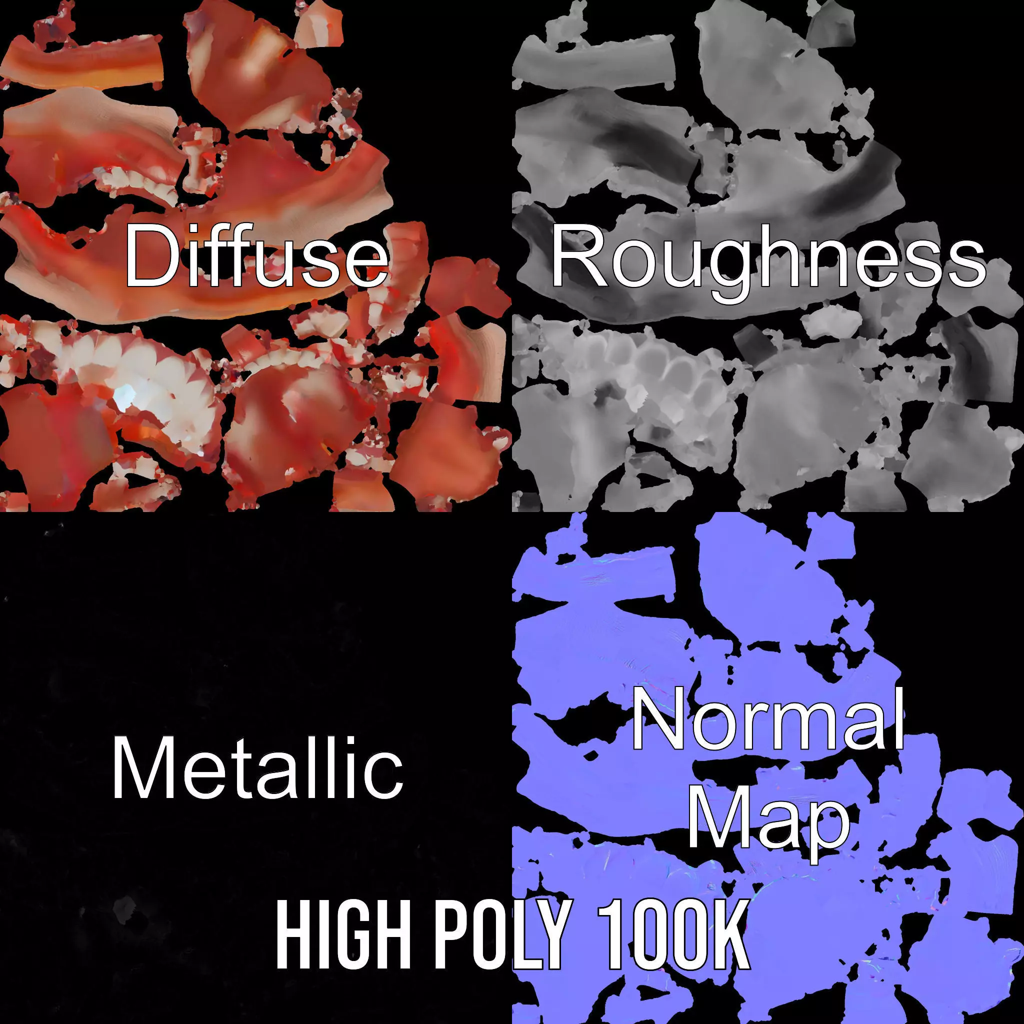 Realistic Human Mouth model pack Low-poly 3D model_4