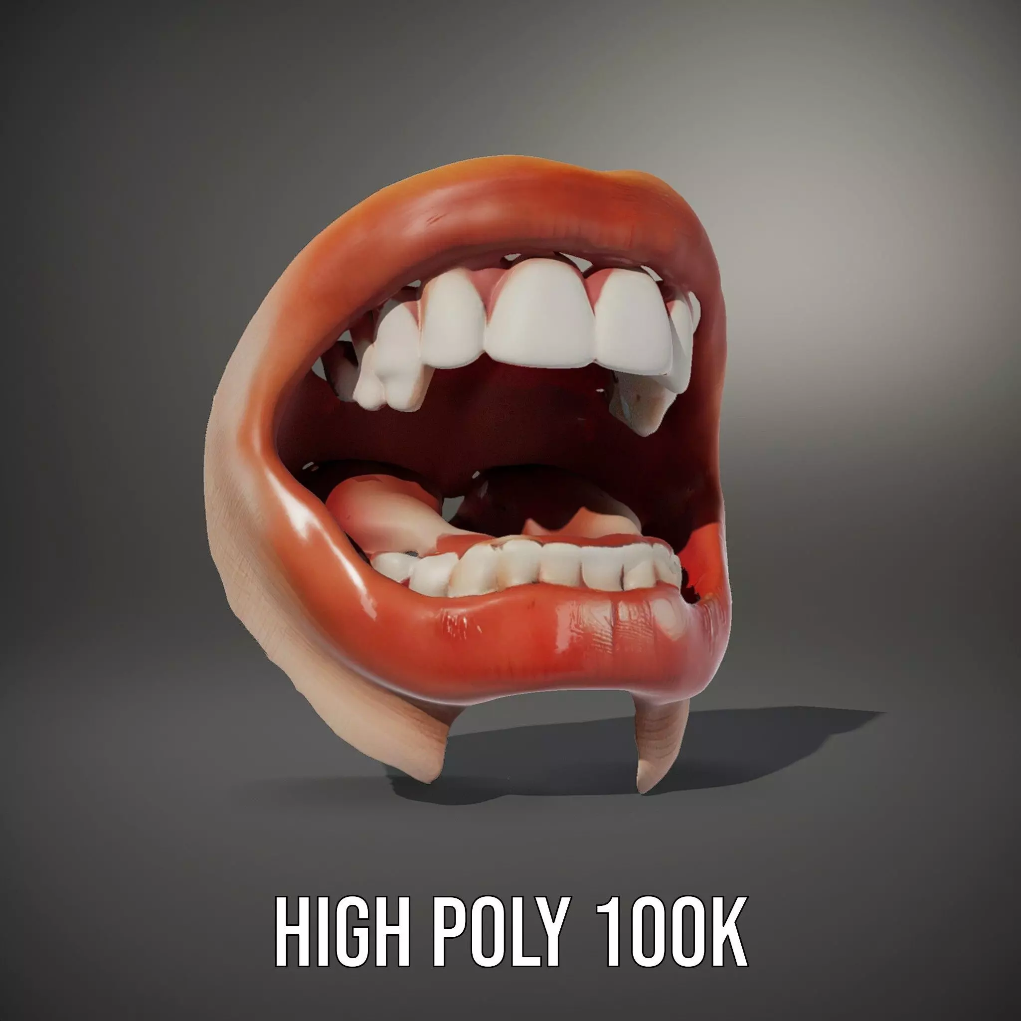 Realistic Human Mouth model pack Low-poly 3D model_9