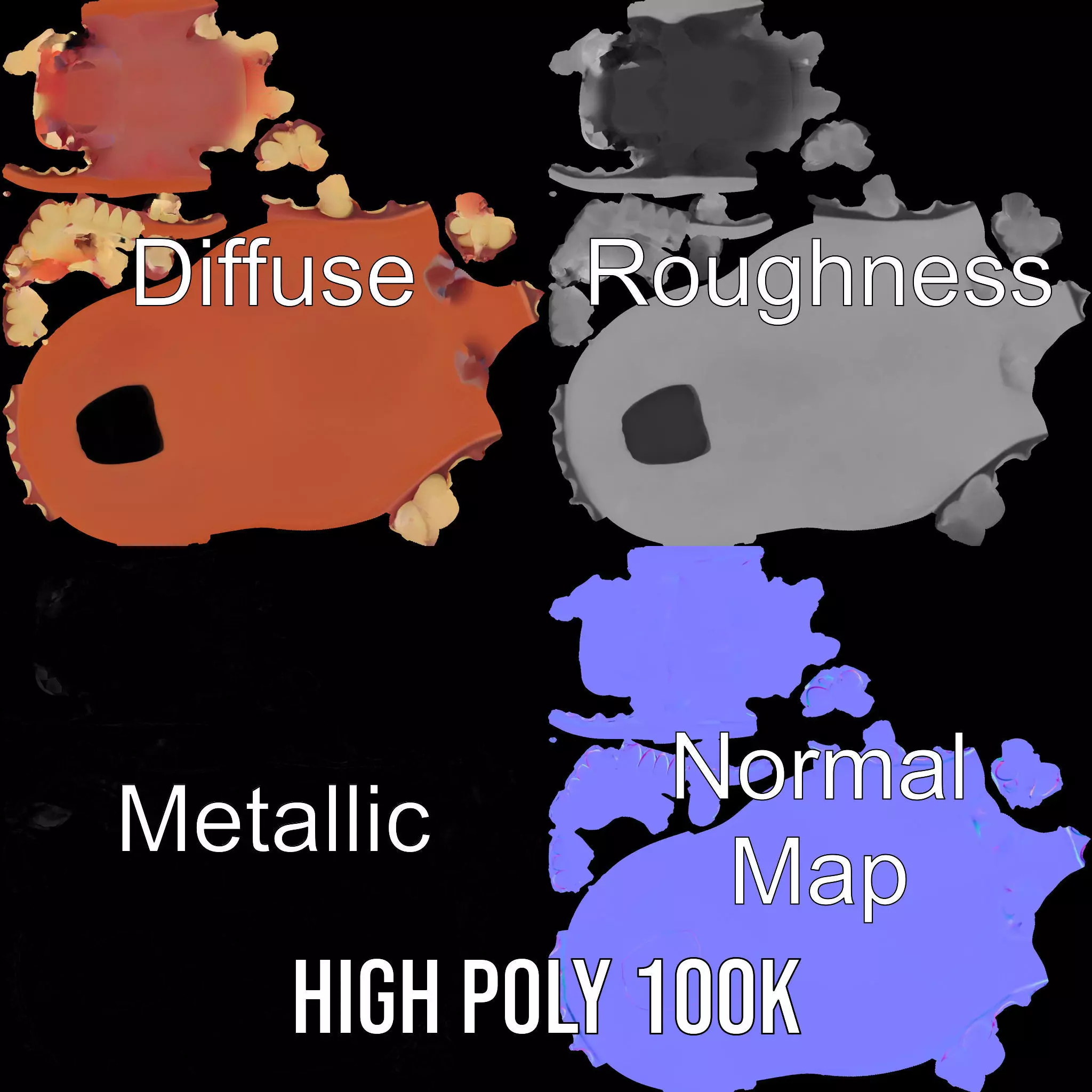 Realistic Human Mouth model pack Low-poly 3D model_4