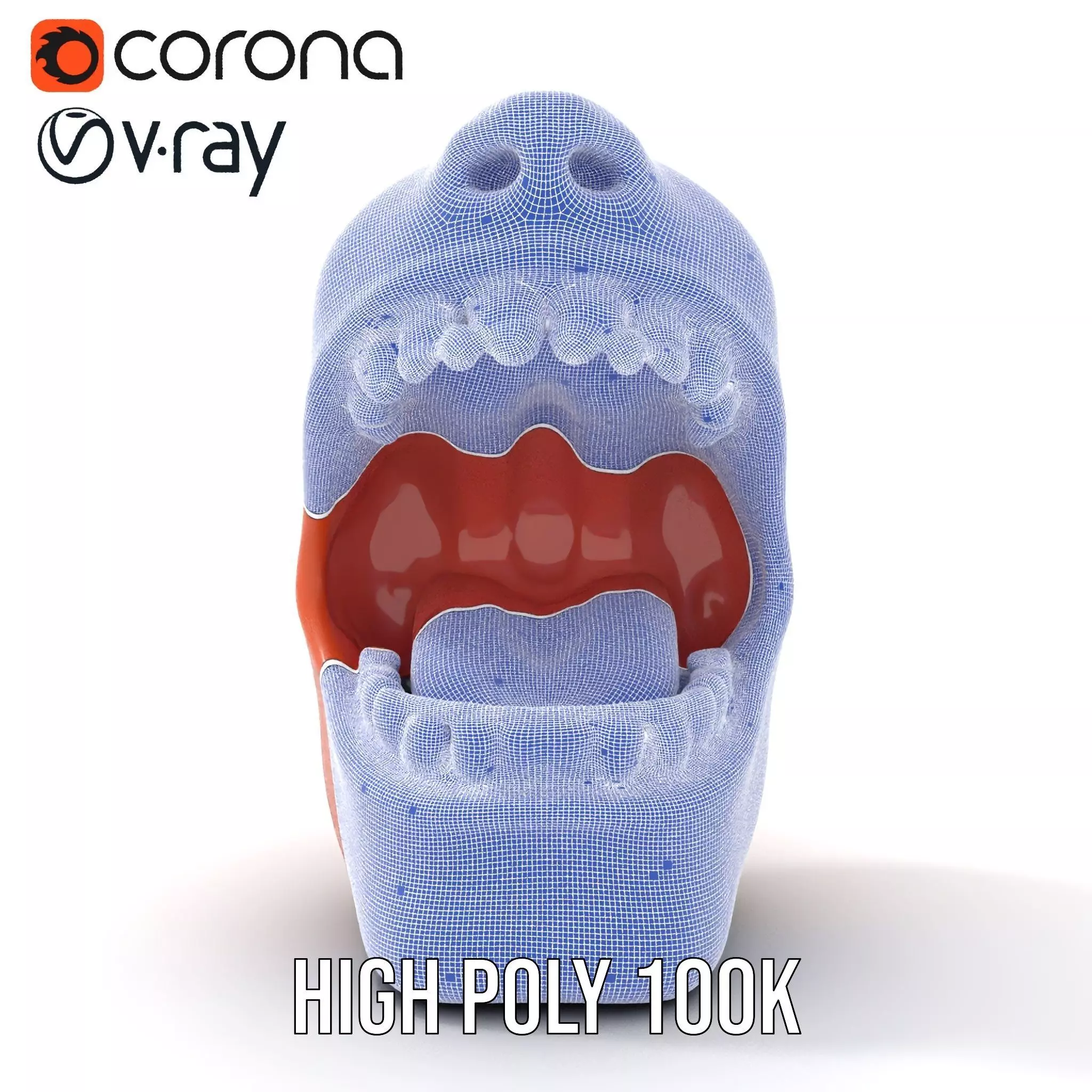 Realistic Human Mouth model pack Low-poly 3D model_35