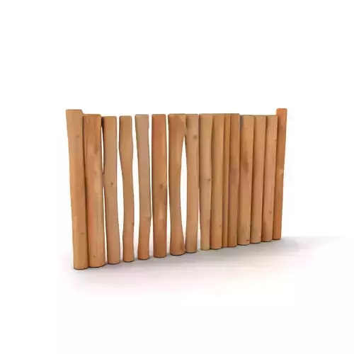 Natural Wood Log Barrier model pack Low-poly 3D model