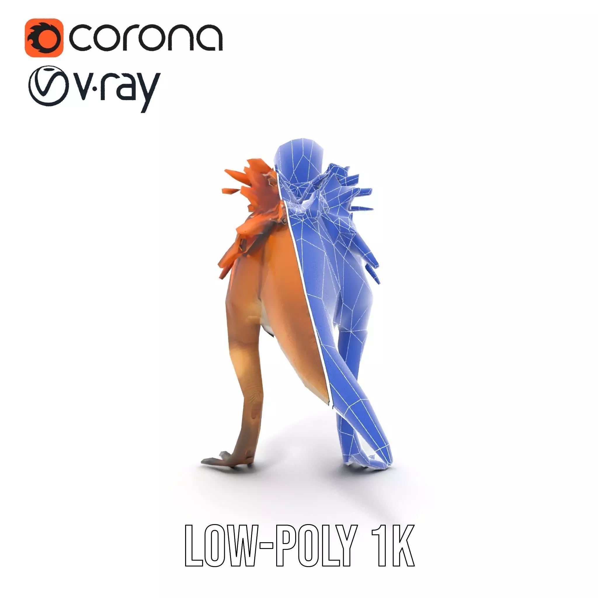 Feathered Dinosaur model pack Low-poly 3D model_31