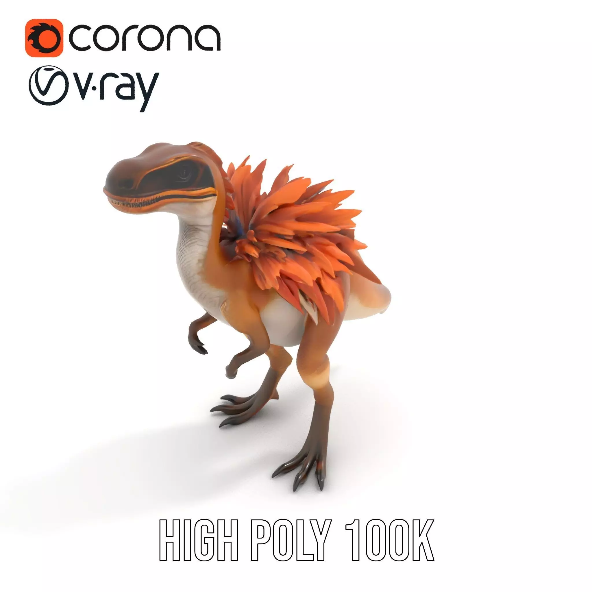 Feathered Dinosaur model pack Low-poly 3D model_21