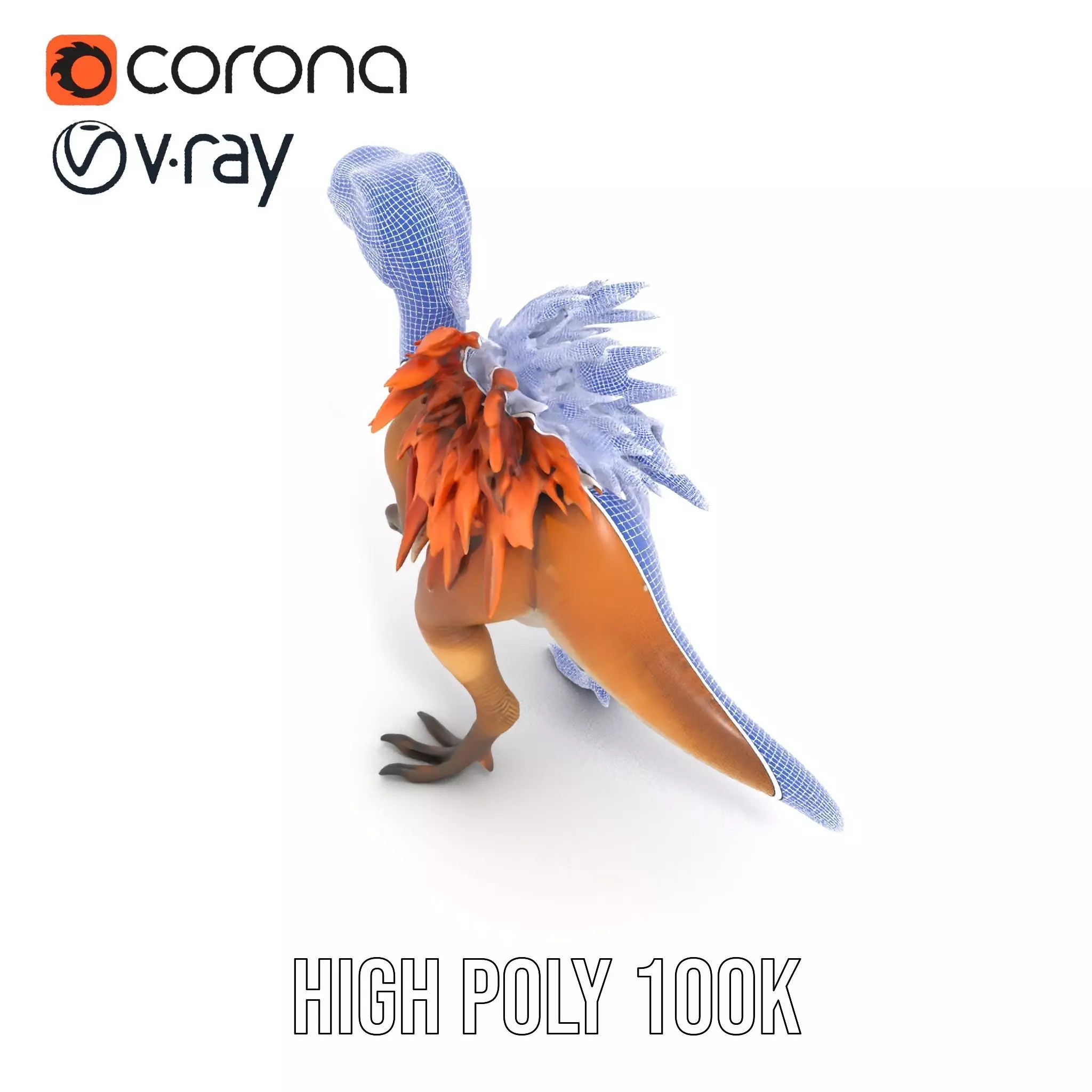Feathered Dinosaur model pack Low-poly 3D model_35