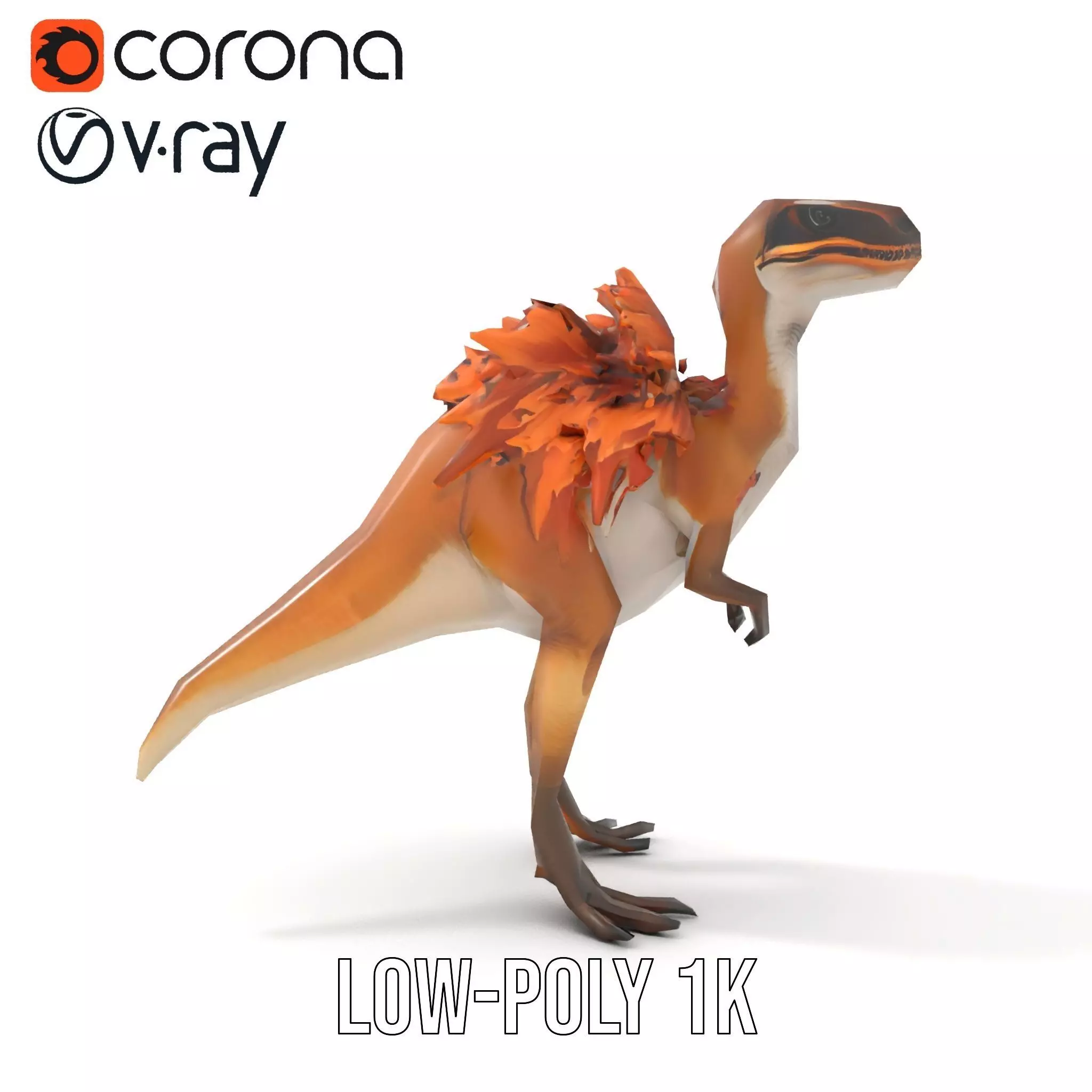 Feathered Dinosaur model pack Low-poly 3D model_13