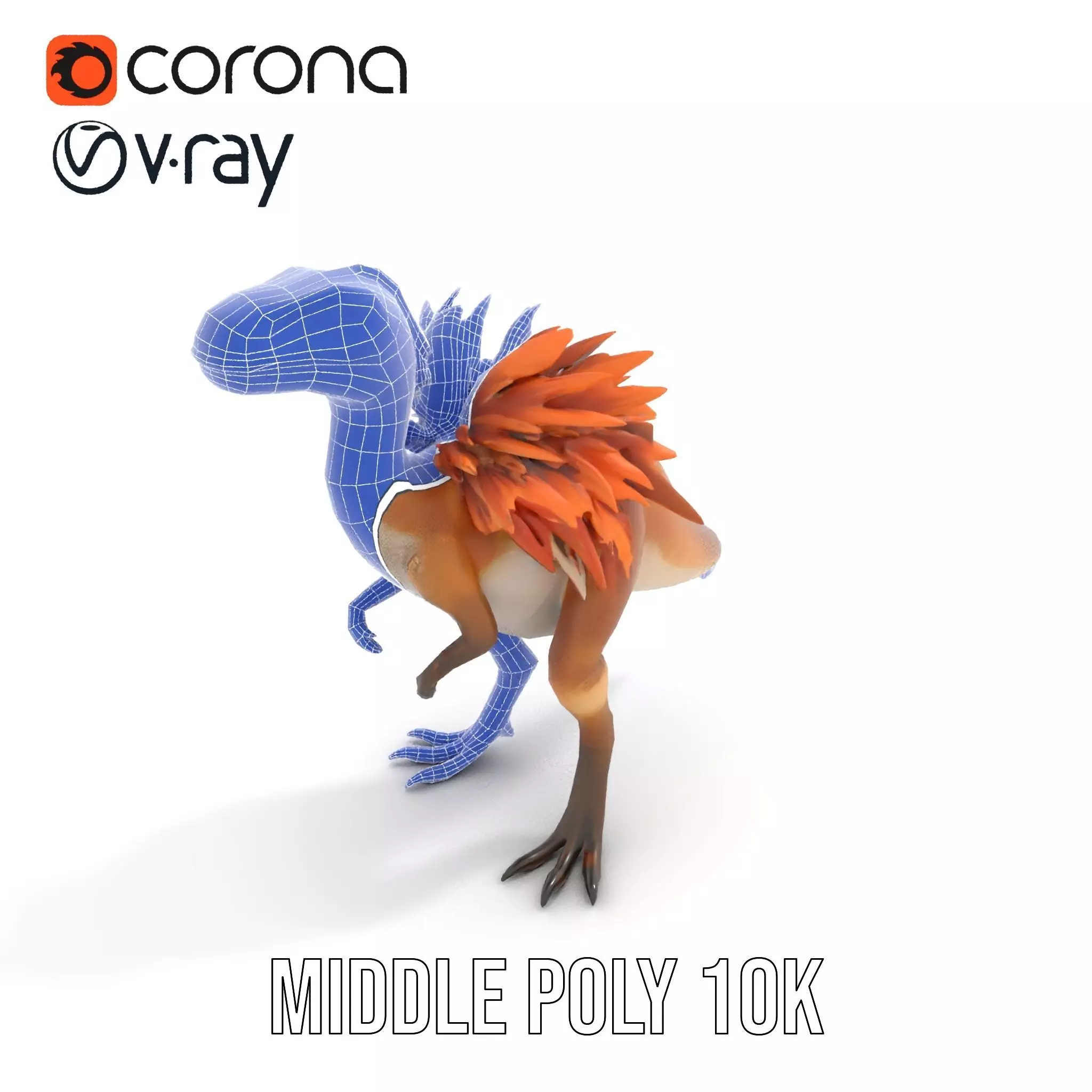 Feathered Dinosaur model pack Low-poly 3D model_30