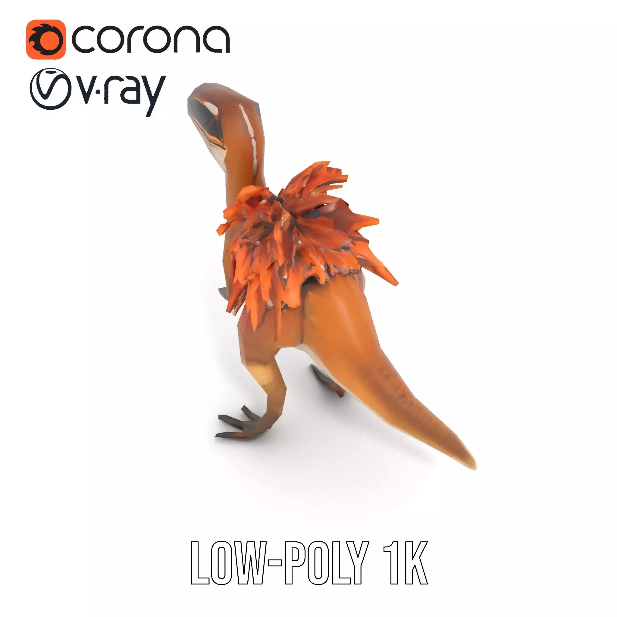 Feathered Dinosaur model pack Low-poly 3D model_10