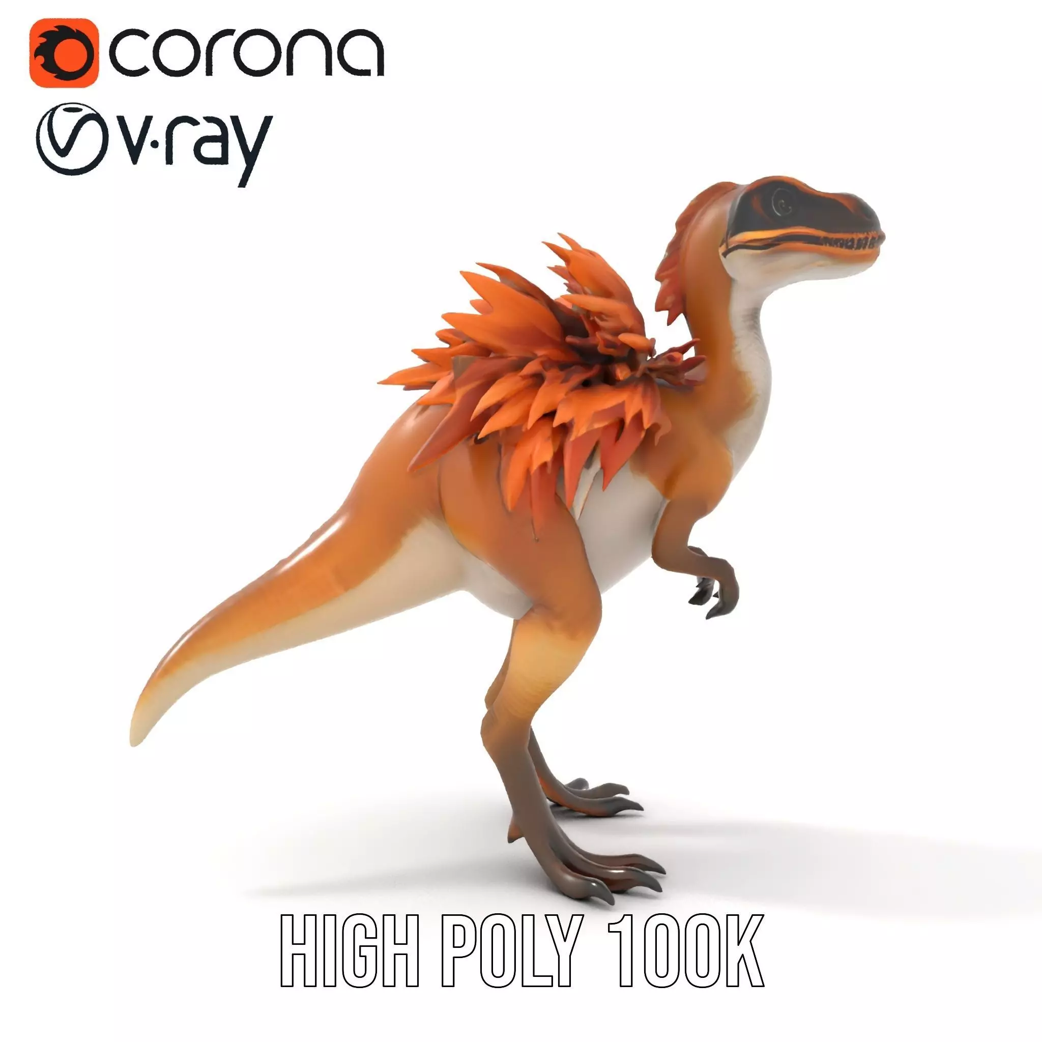 Feathered Dinosaur model pack Low-poly 3D model_16
