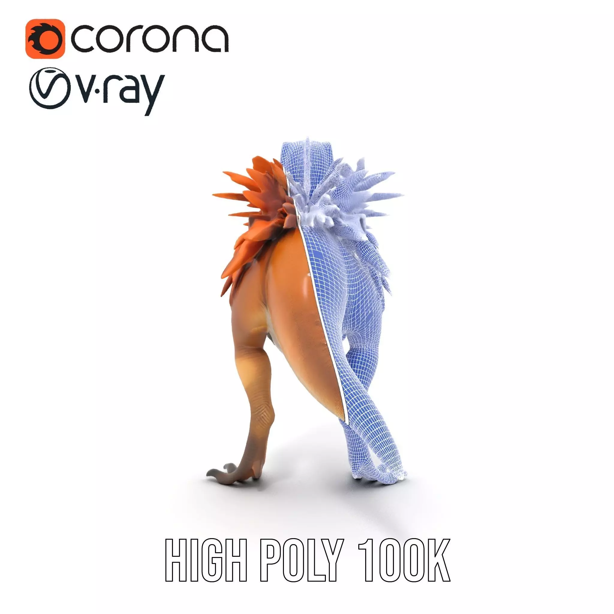 Feathered Dinosaur model pack Low-poly 3D model_32