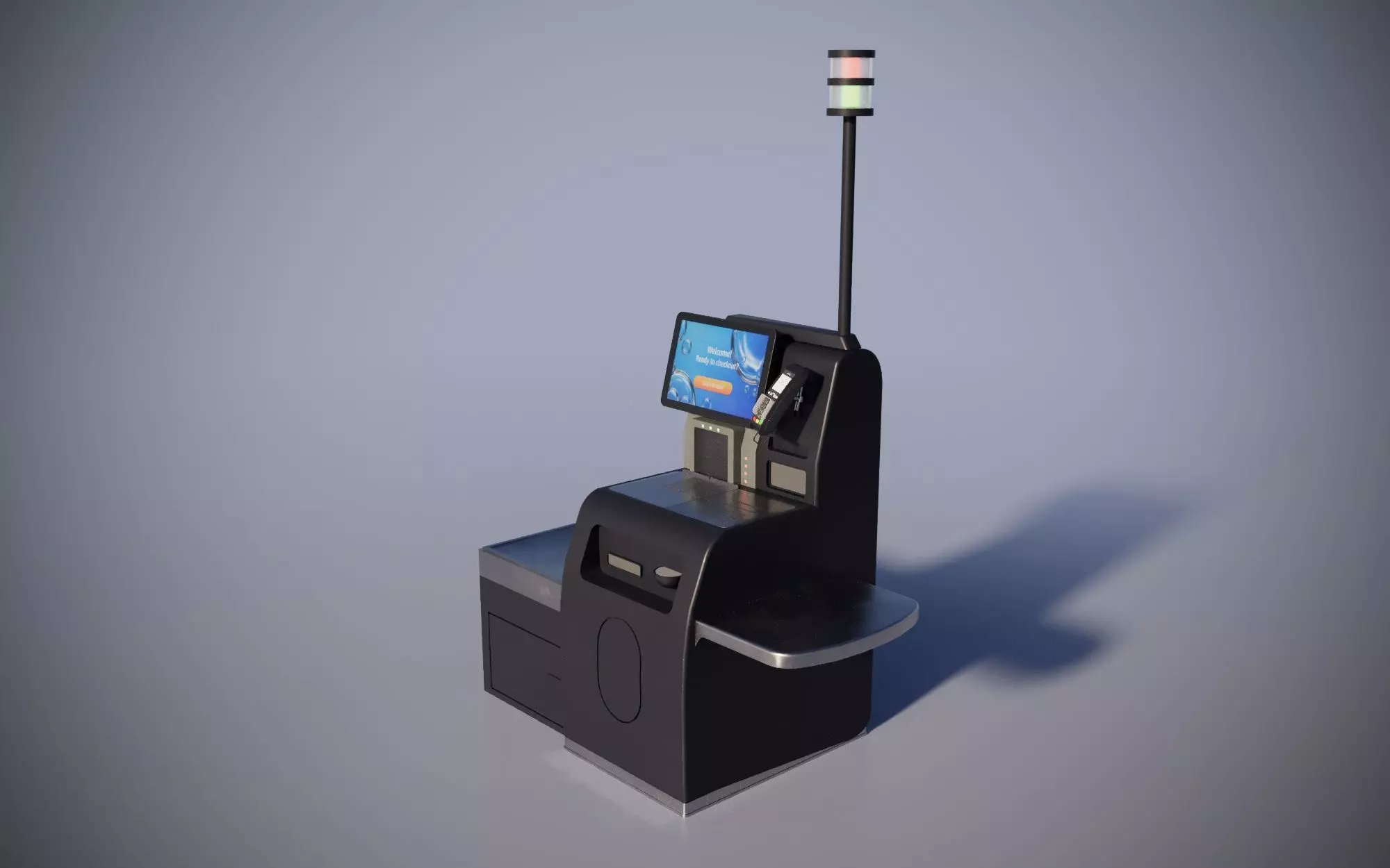 Supermarket self checkout till 3D model_0