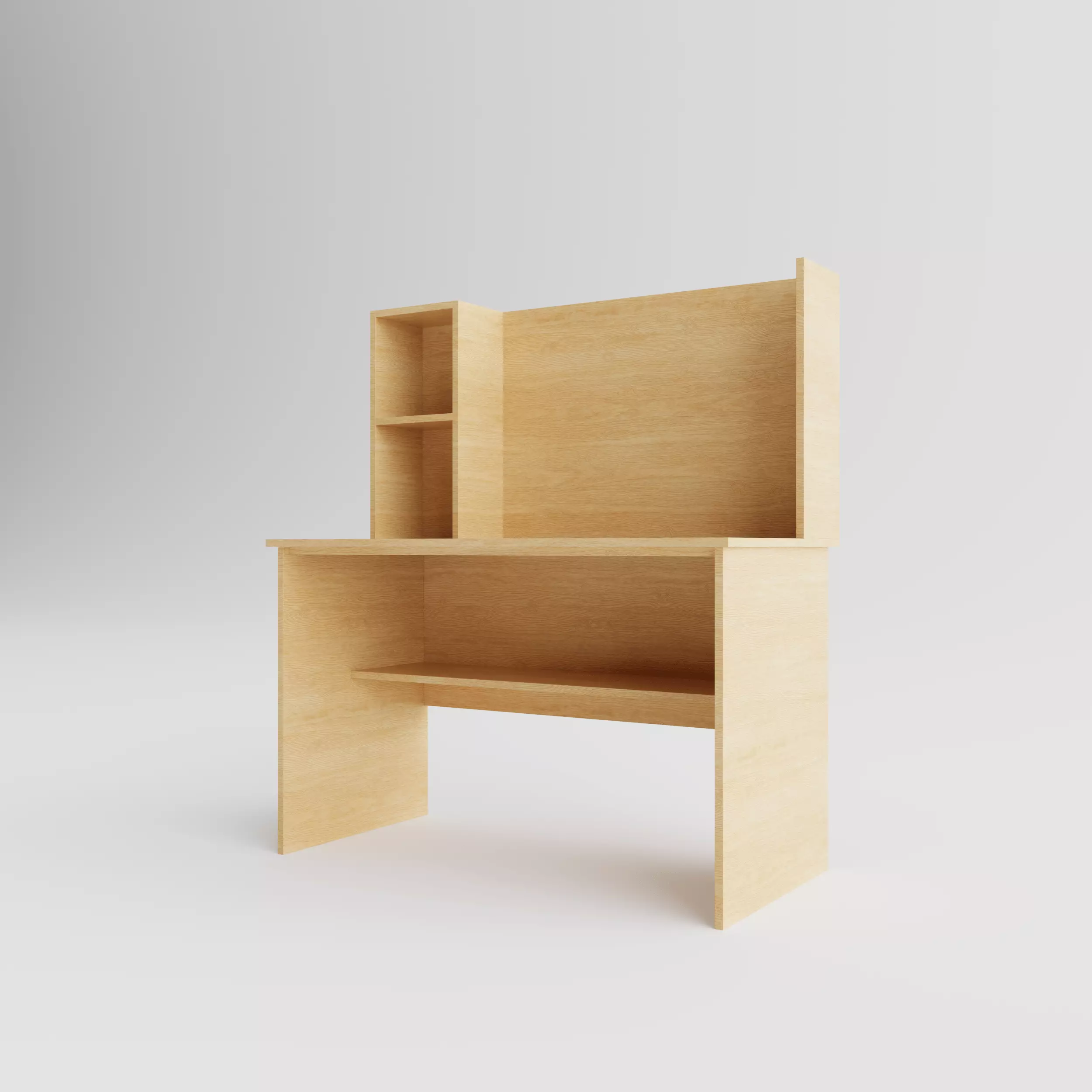 DIY Study Desk Low-poly 3D model_0