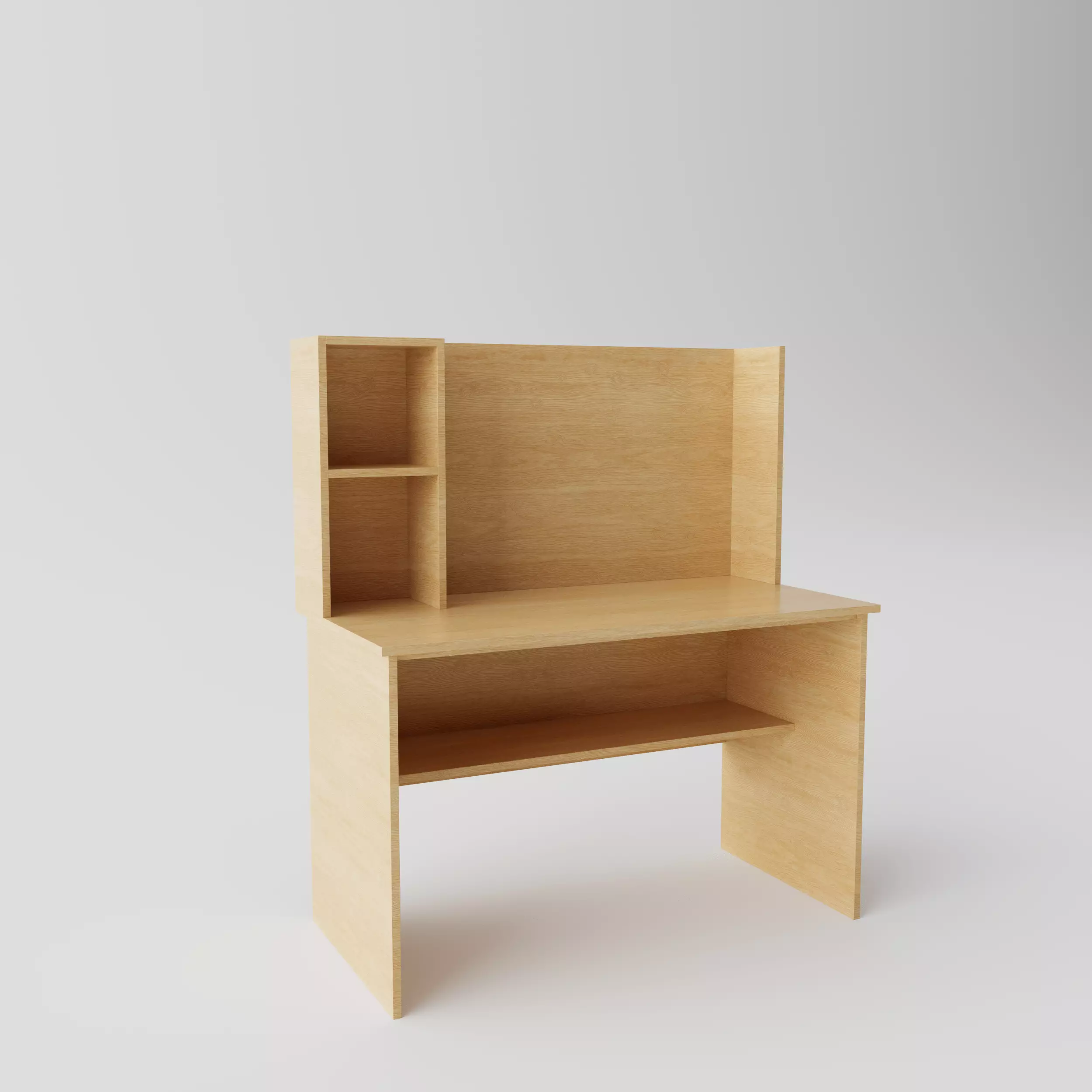 DIY Study Desk Low-poly 3D model_1