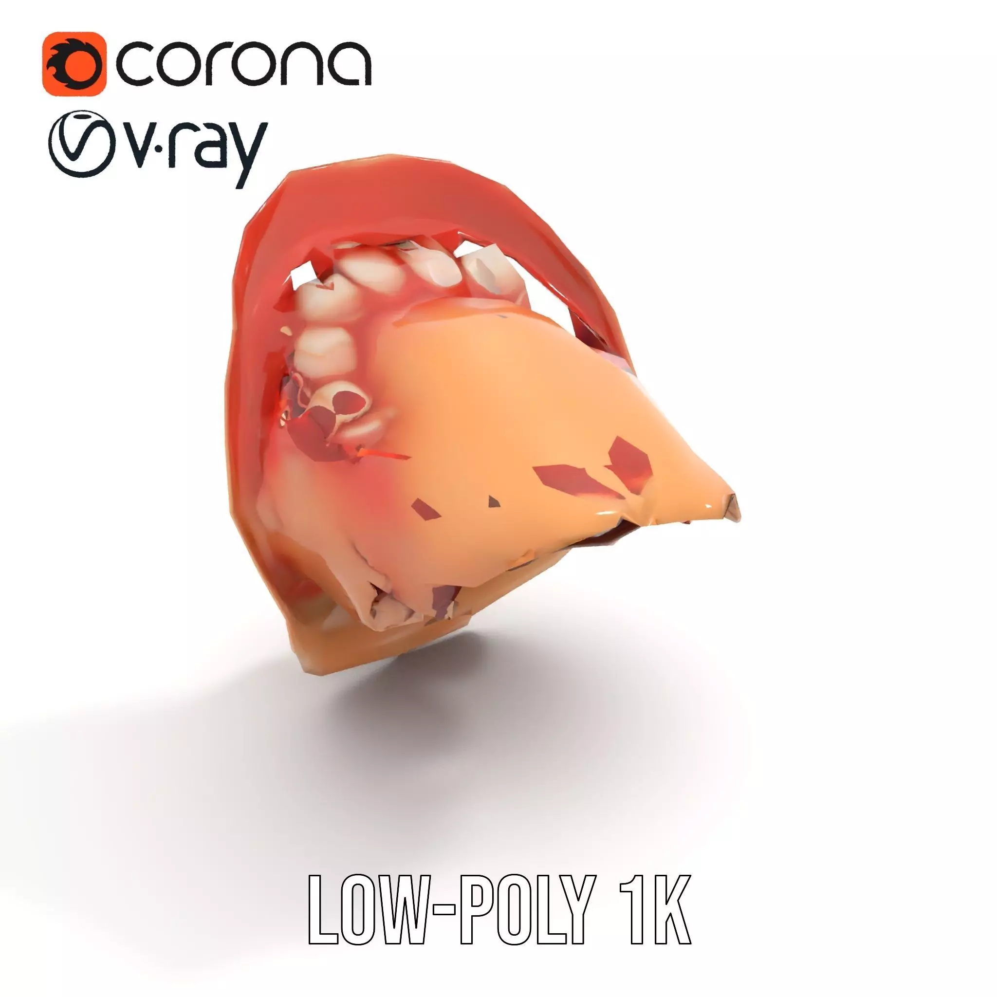 Realistic Human Mouth model pack Low-poly 3D model_19