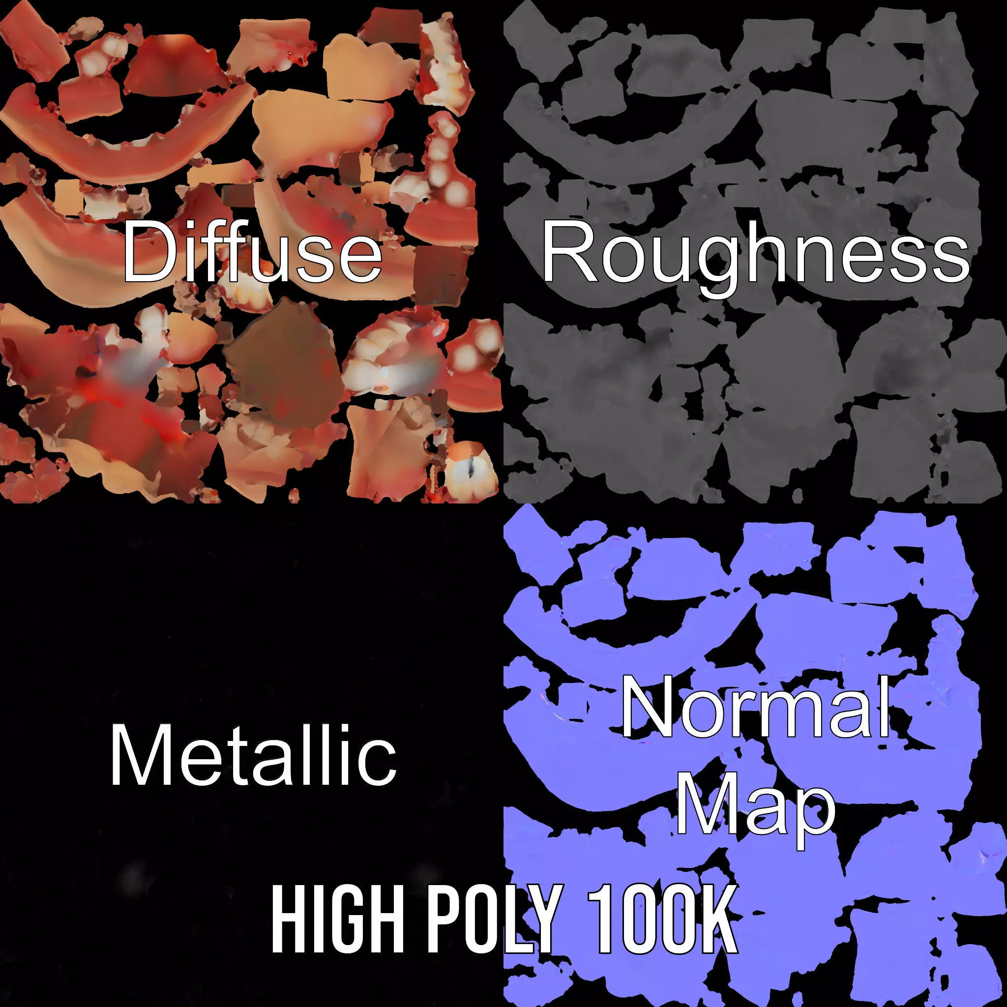 Realistic Human Mouth model pack Low-poly 3D model_3