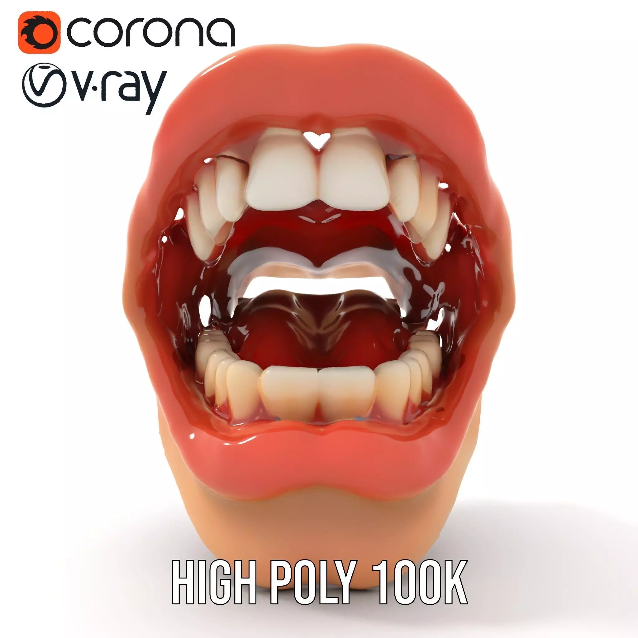 Realistic Human Mouth model pack Low-poly 3D model_17