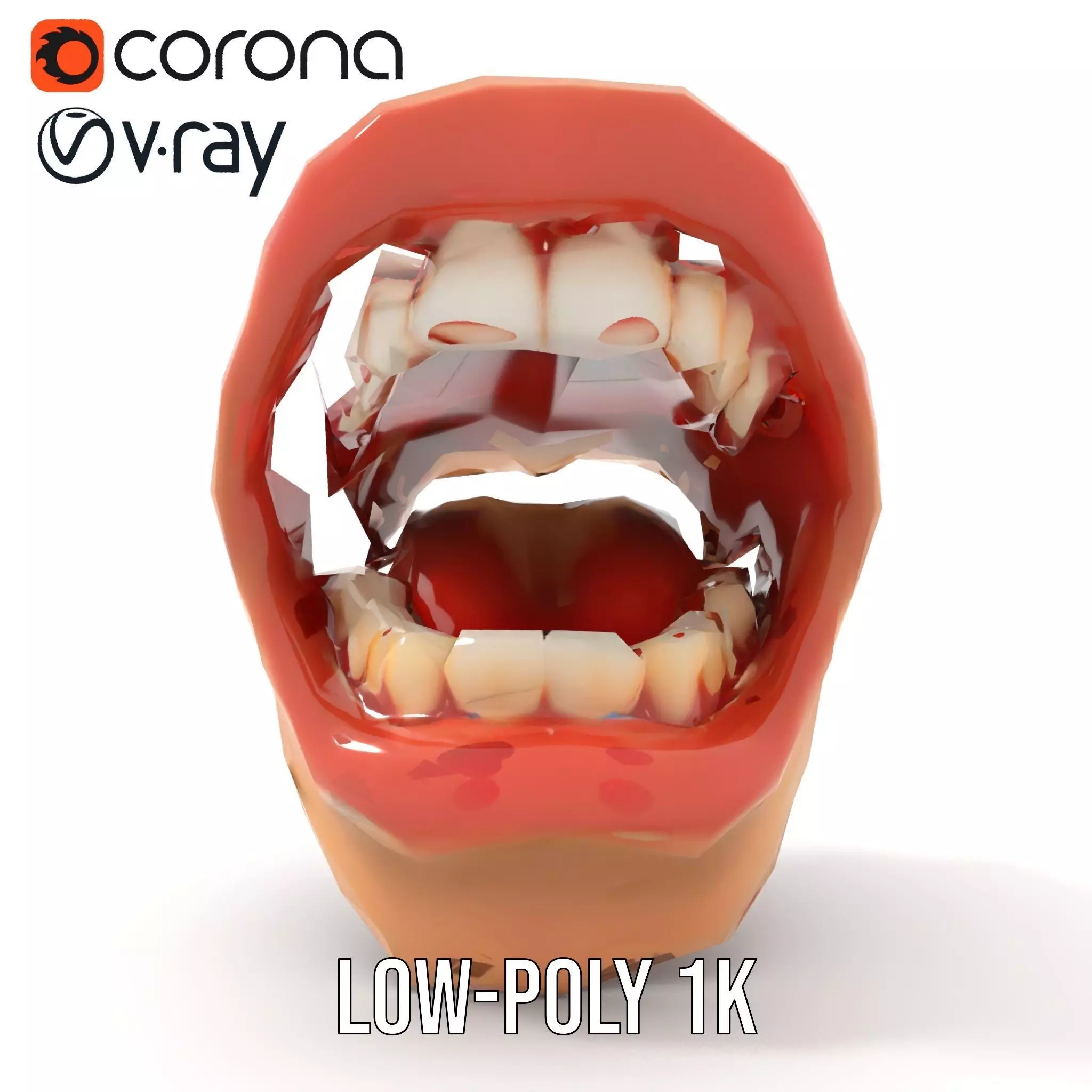 Realistic Human Mouth model pack Low-poly 3D model_7