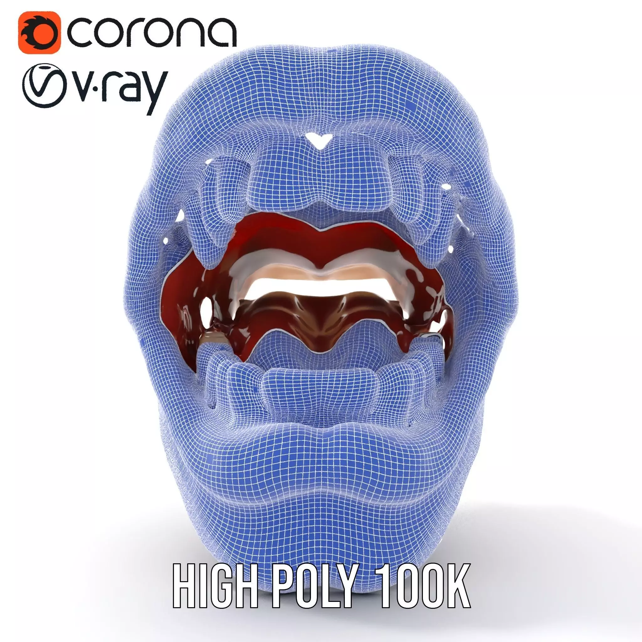 Realistic Human Mouth model pack Low-poly 3D model_32