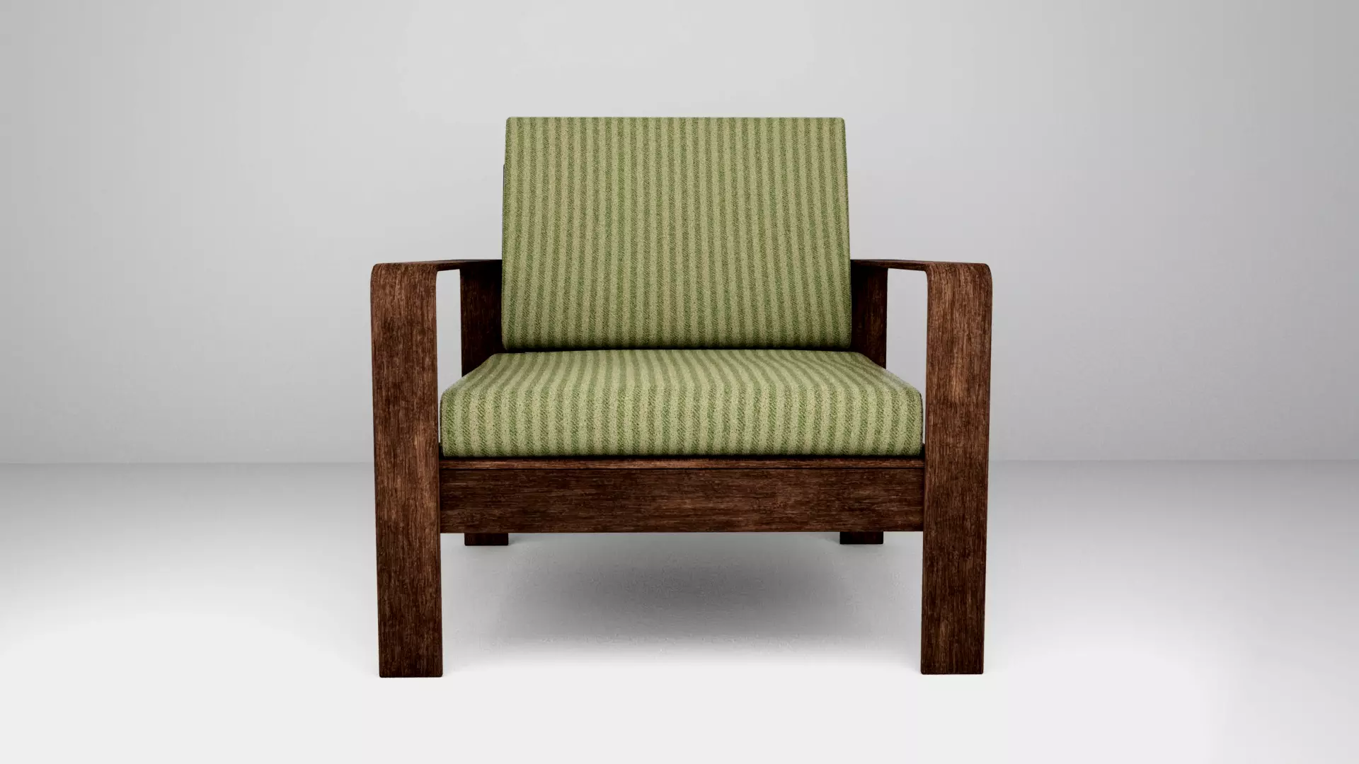 Modern Wooden Armchair  3D model_1