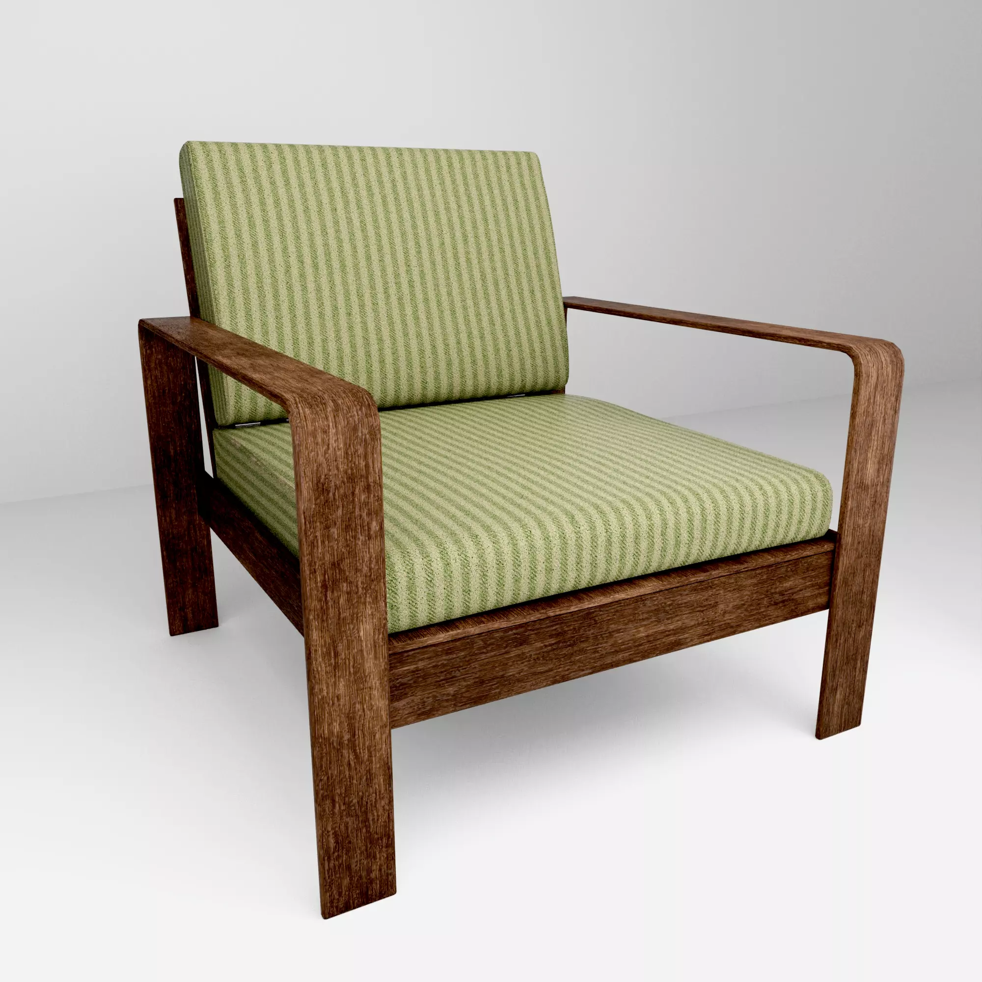Modern Wooden Armchair  3D model_0
