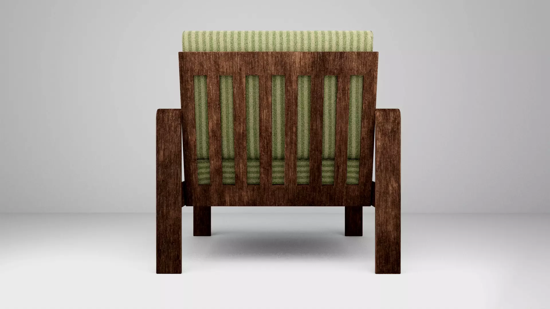 Modern Wooden Armchair  3D model_3