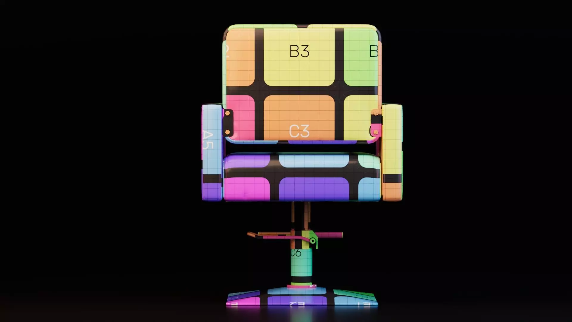 Barber Chair 3D model_11