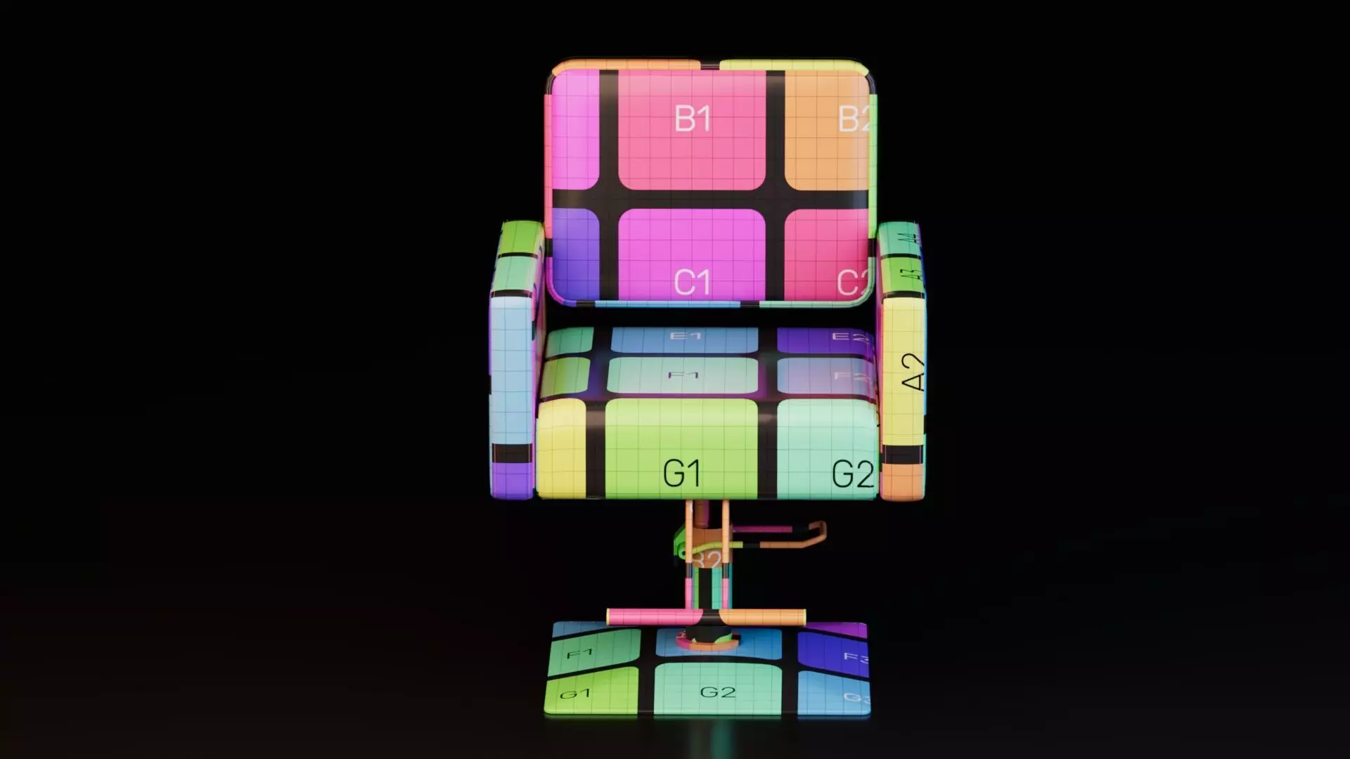 Barber Chair 3D model_9