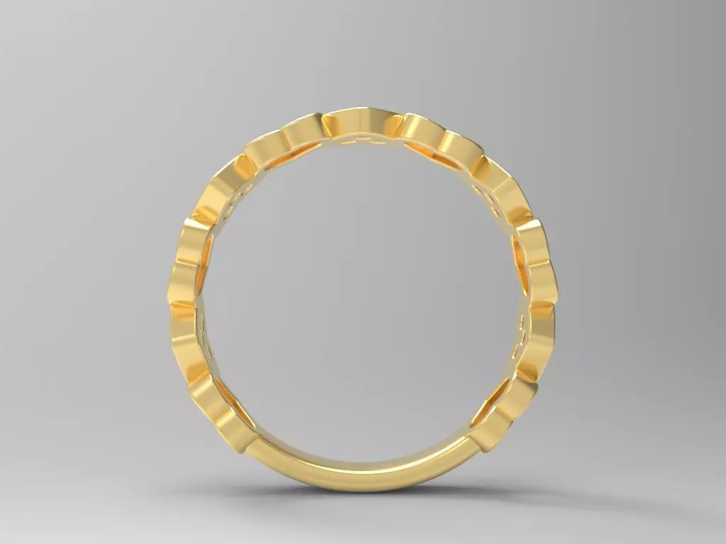 Anel coracao com pedras pequenas 3D print model_3