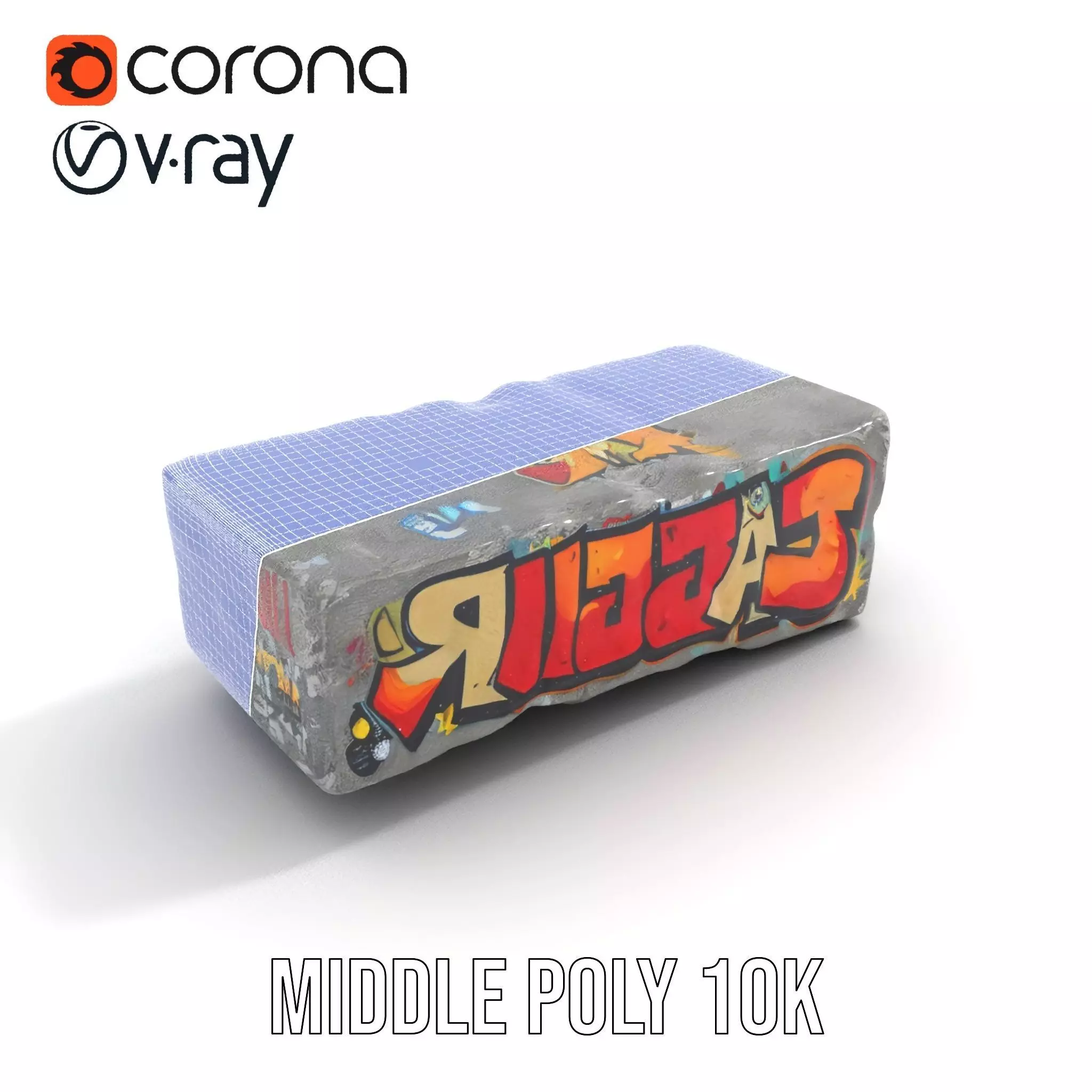 Graffiti Brick Wall model pack Low-poly 3D model_27