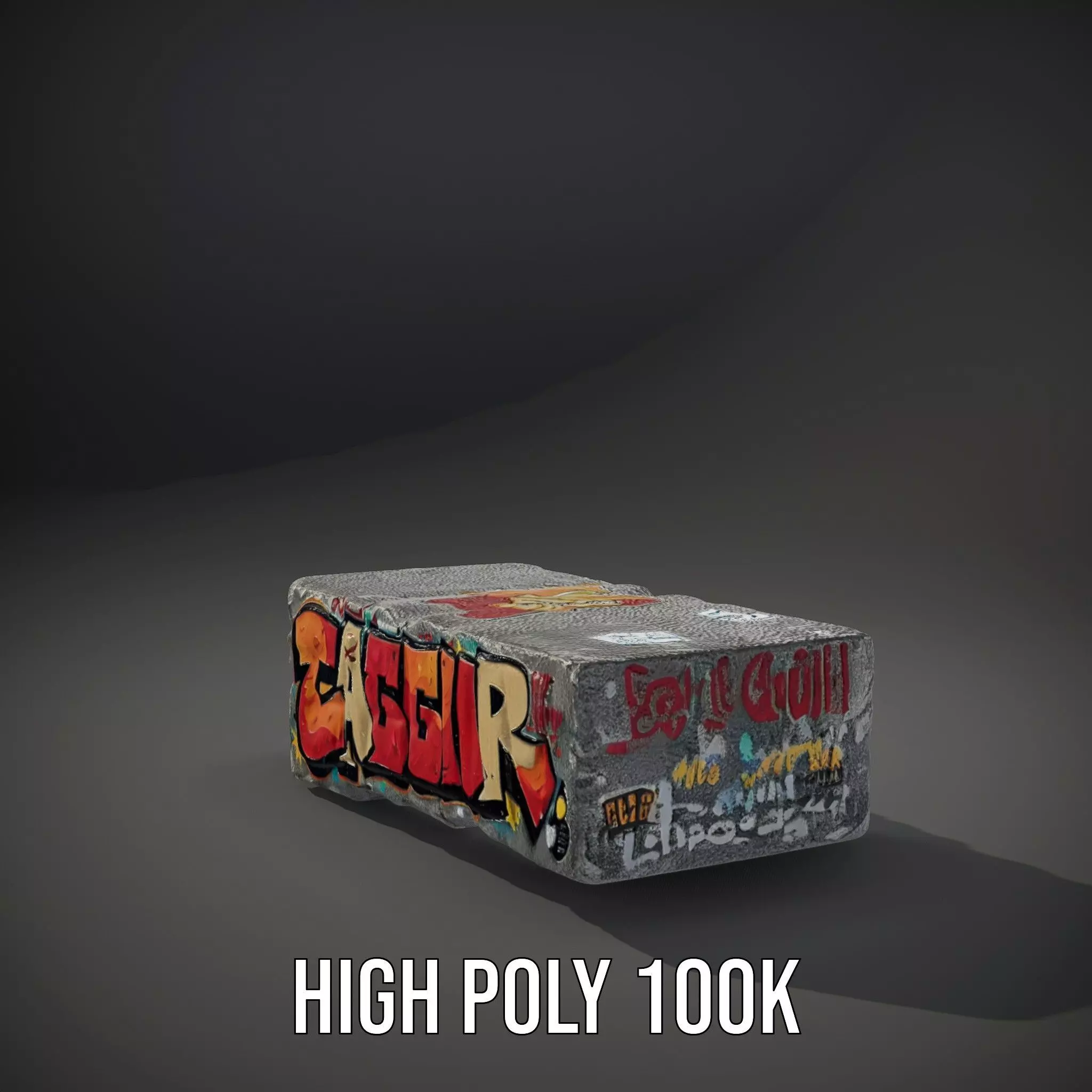 Graffiti Brick Wall model pack Low-poly 3D model_8