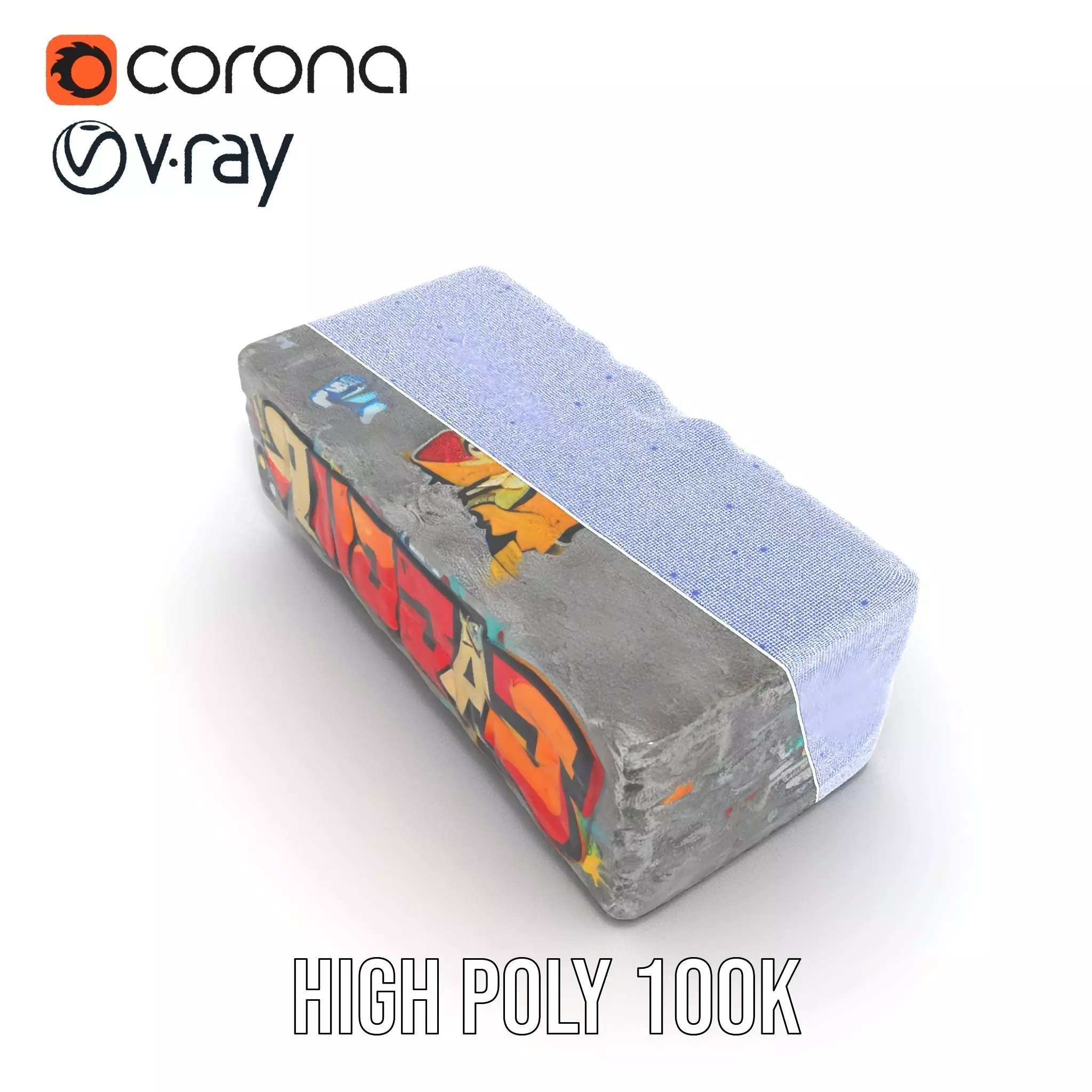 Graffiti Brick Wall model pack Low-poly 3D model_32