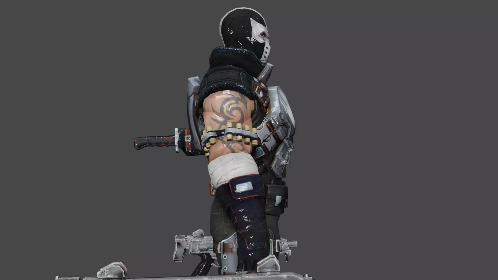 Crossbones  Low-poly 3D model_3