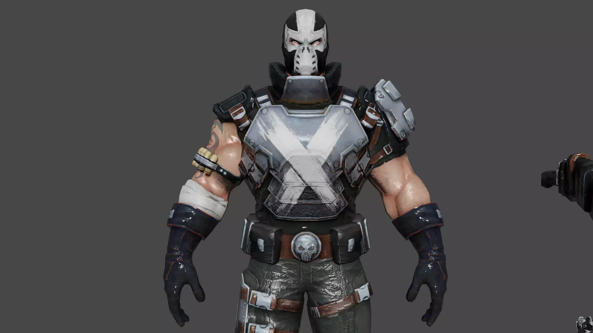 Crossbones  Low-poly 3D model_1