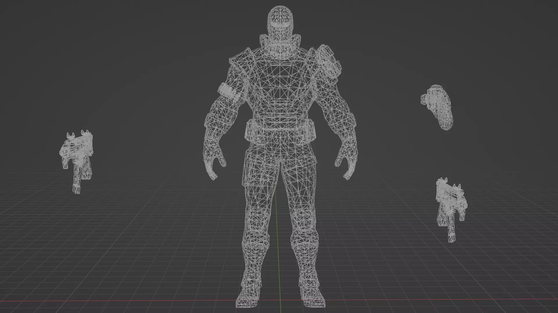 Crossbones  Low-poly 3D model_6
