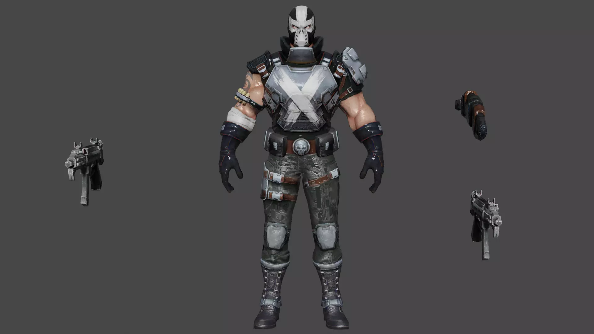Crossbones  Low-poly 3D model_0