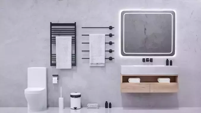 Modern bathroom set Free 3D model