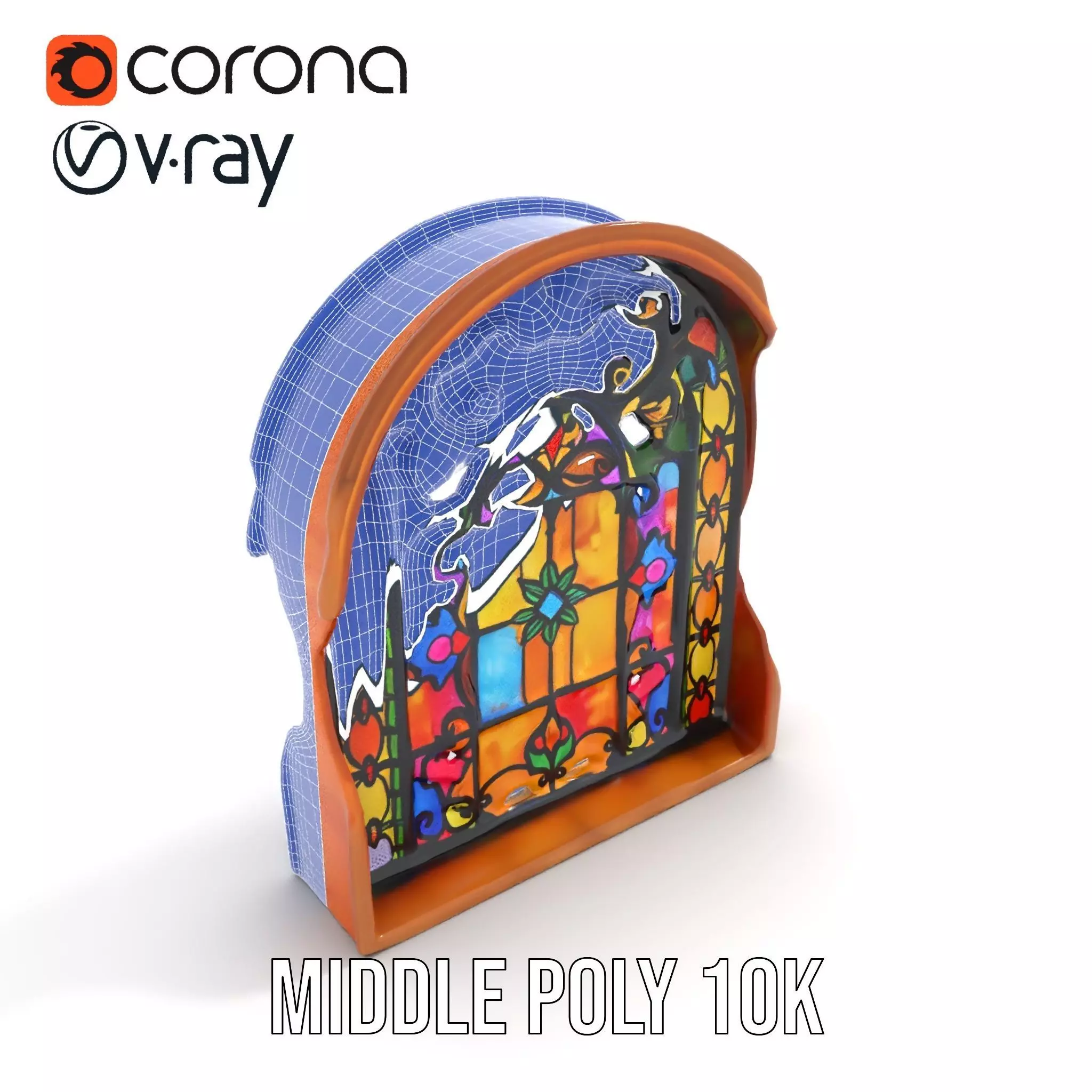 Vibrant Stained Glass Window model pack Low-poly 3D model_16